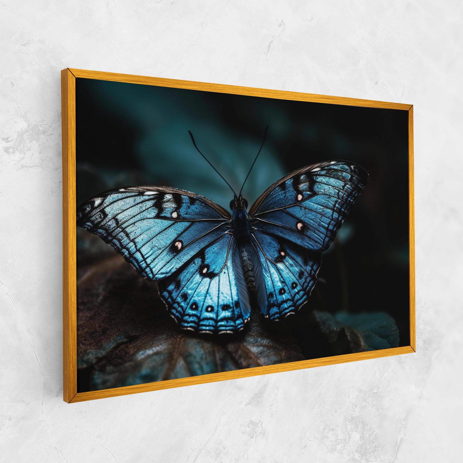 Tablou Canvas Dark Blue Buterfly mockup 1