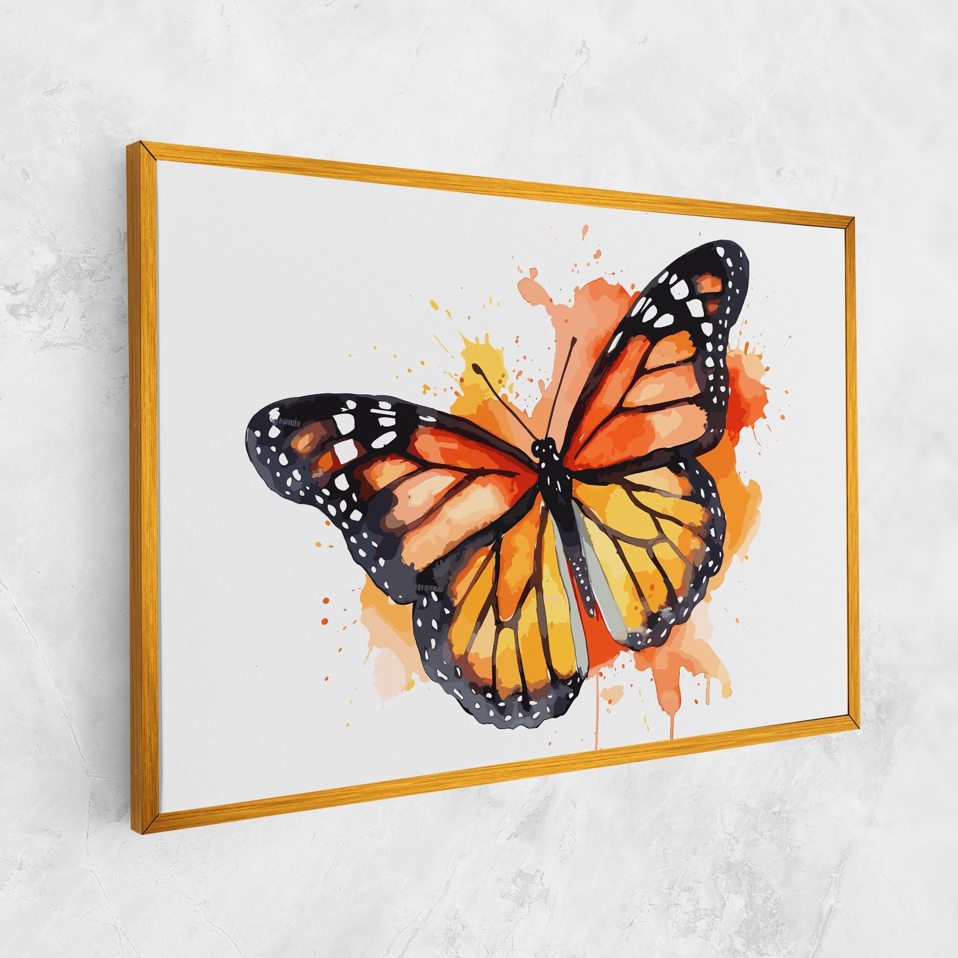 Orange Watercolor Butterfly mockup 1