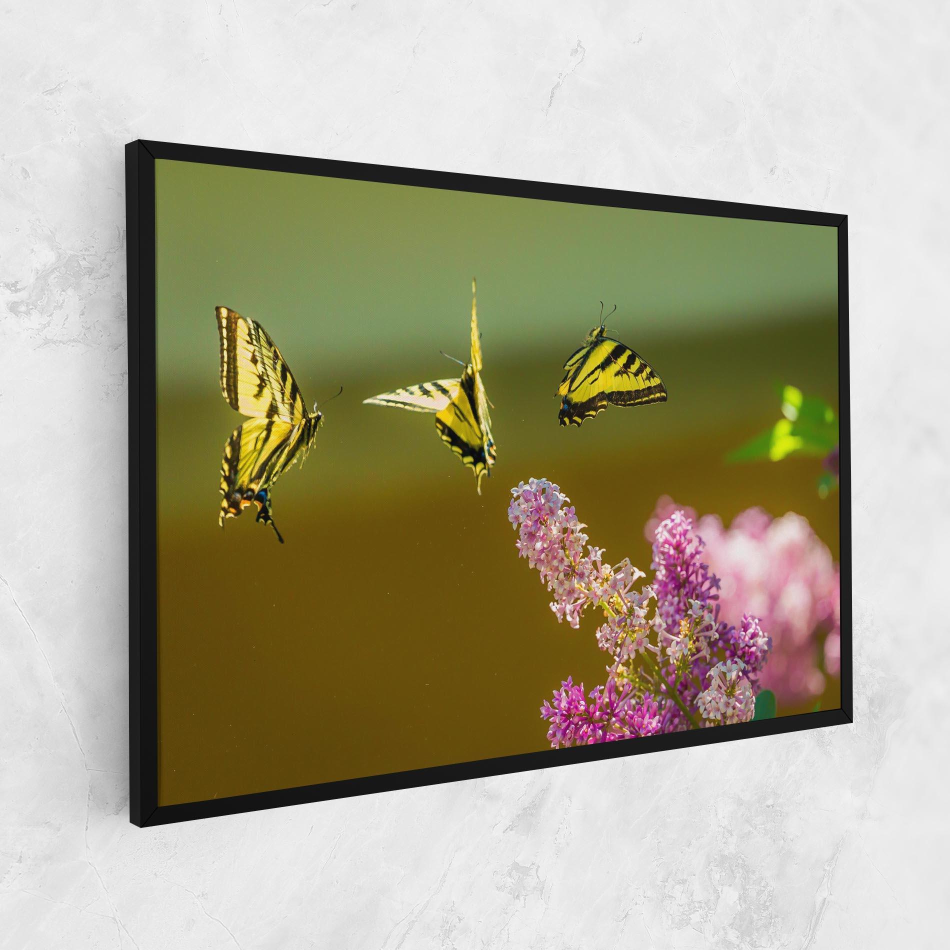 Tablou Canvas 3 Yellow Butterflies mockup 1