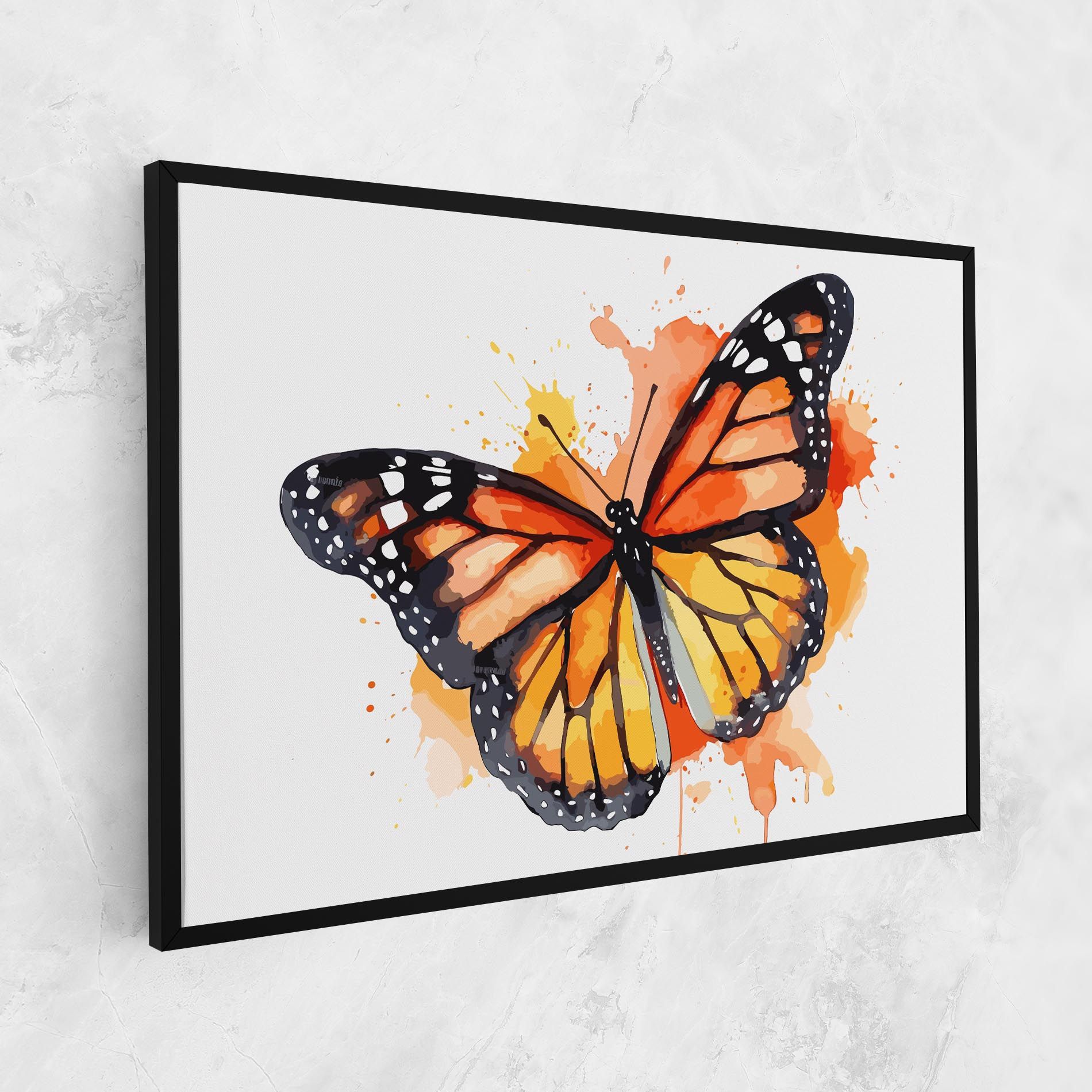 Orange Watercolor Butterfly mockup 1
