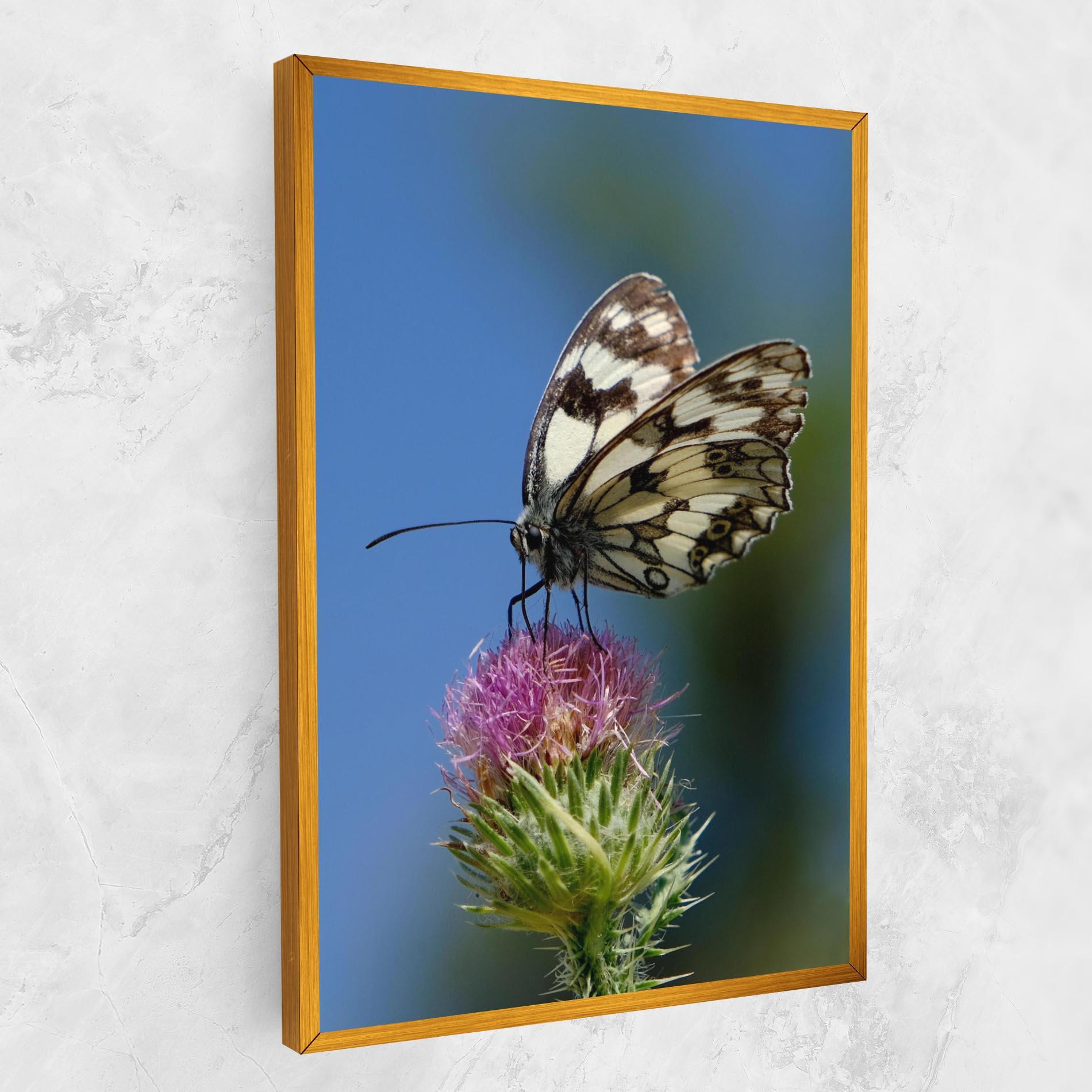 Tablou Canvas Grey White Butterfly mockup 1