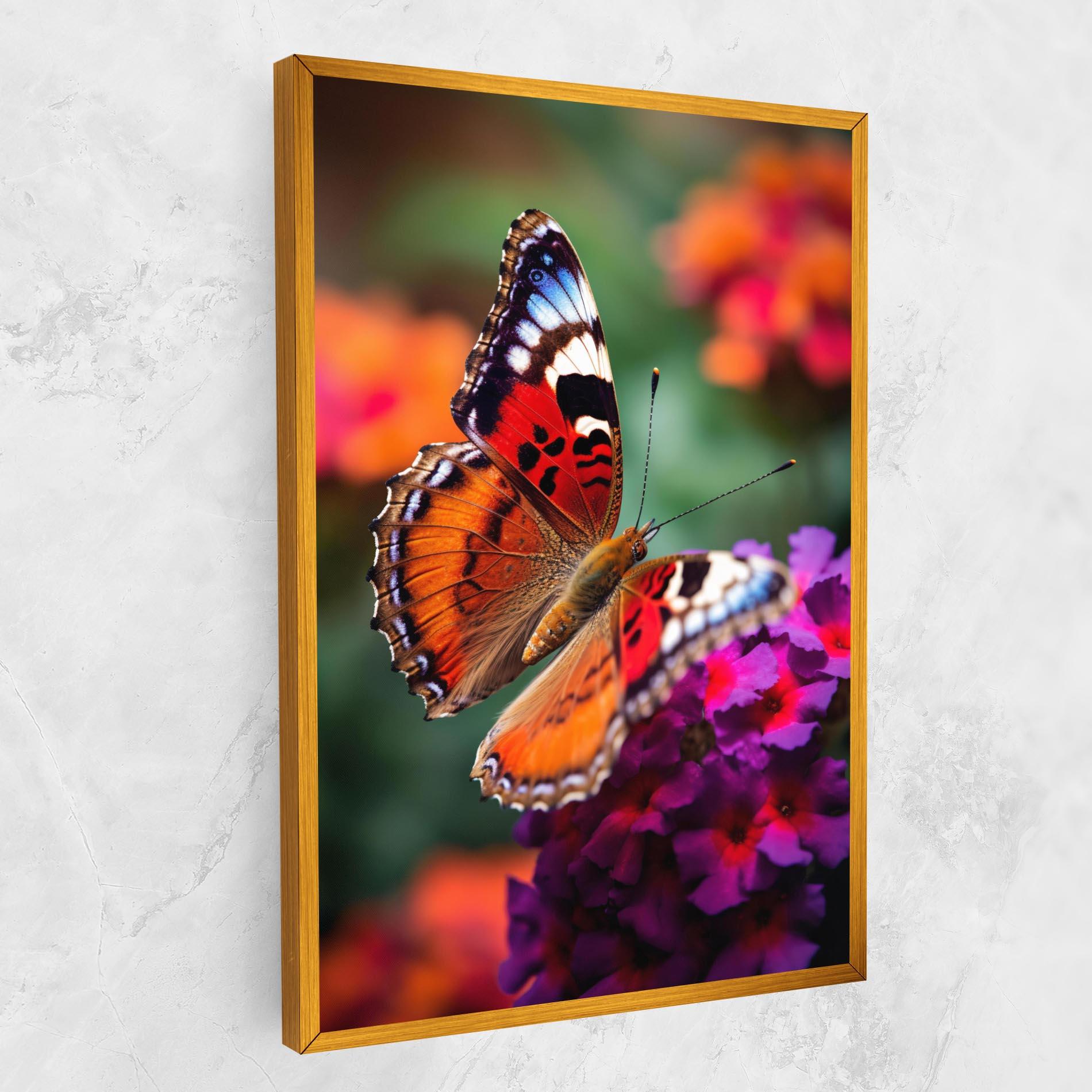 Tablou Canvas Red Blue Butterfly mockup 1