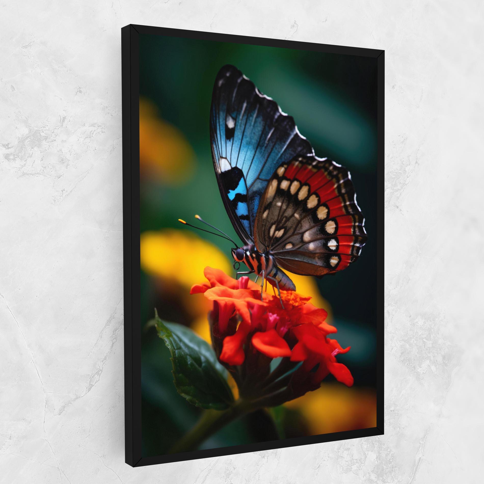 Tablou Canvas Blue Red Butterfly mockup 1