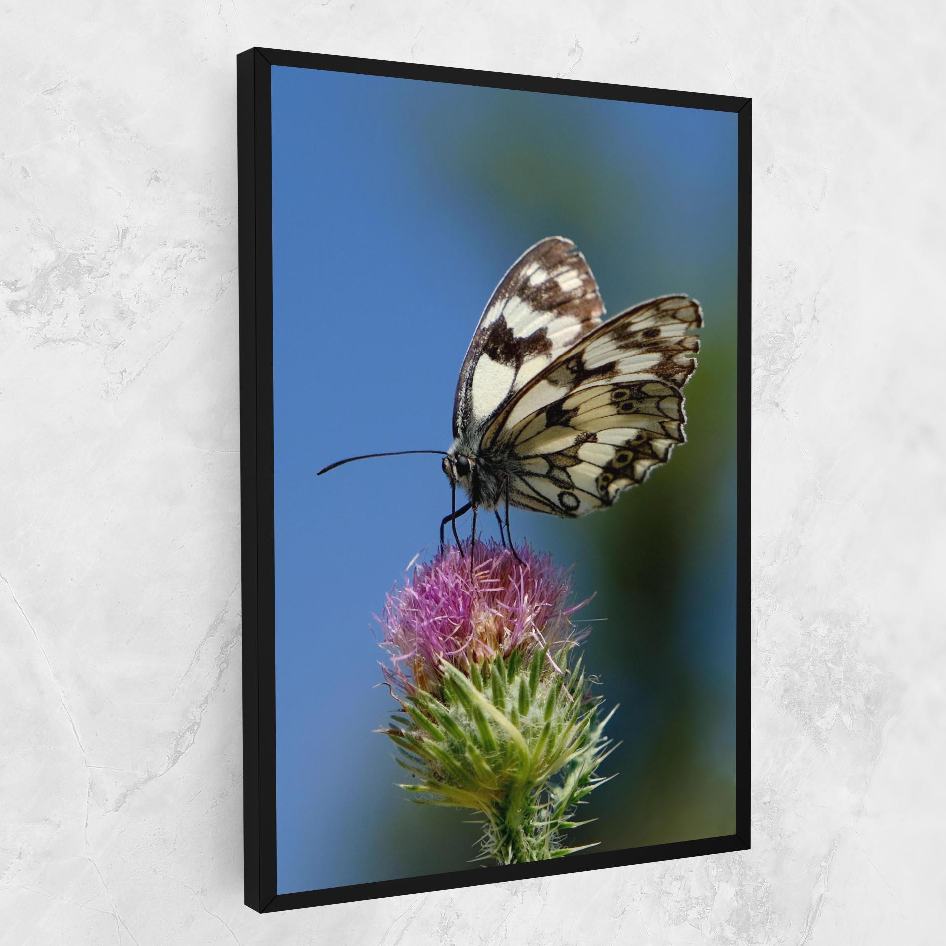 Tablou Canvas Grey White Butterfly mockup 1