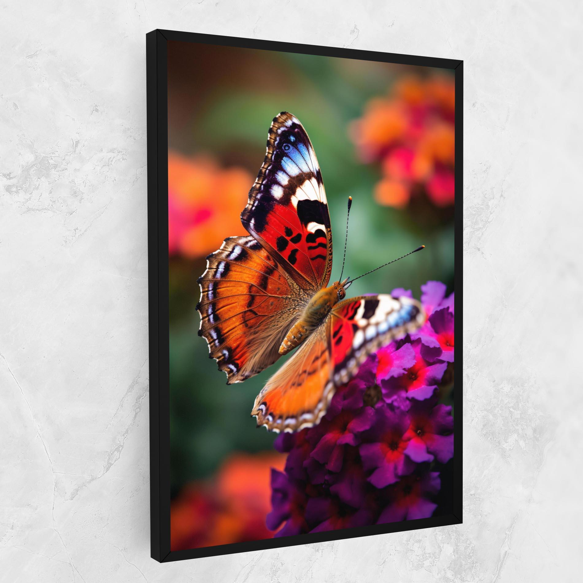 Tablou Canvas Red Blue Butterfly mockup 1