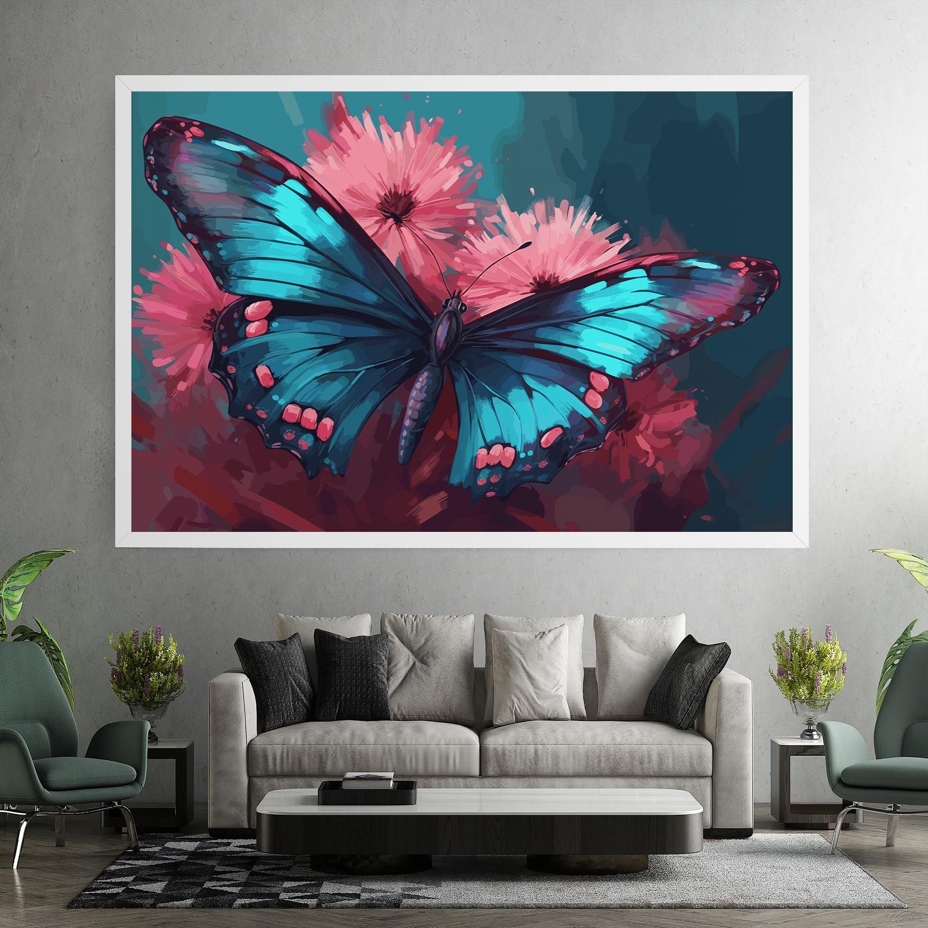 Blue Butterfly On Pink mockup 7