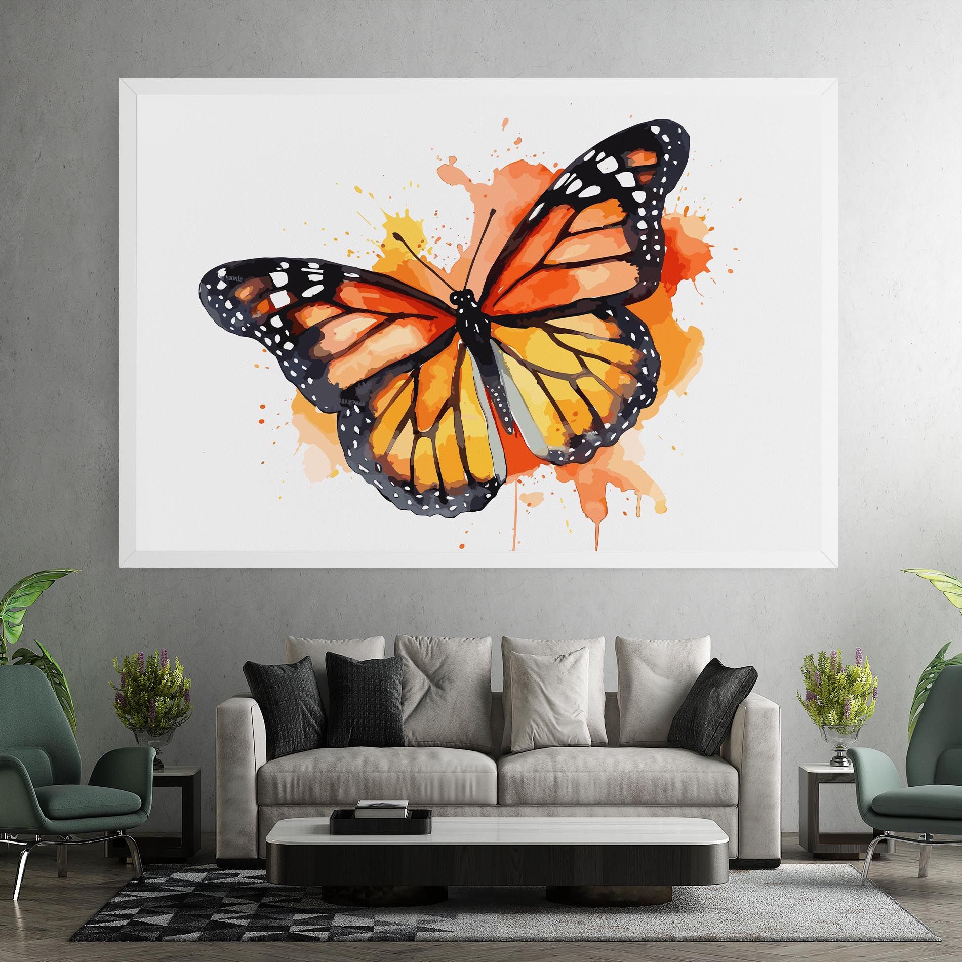 Orange Watercolor Butterfly mockup 7