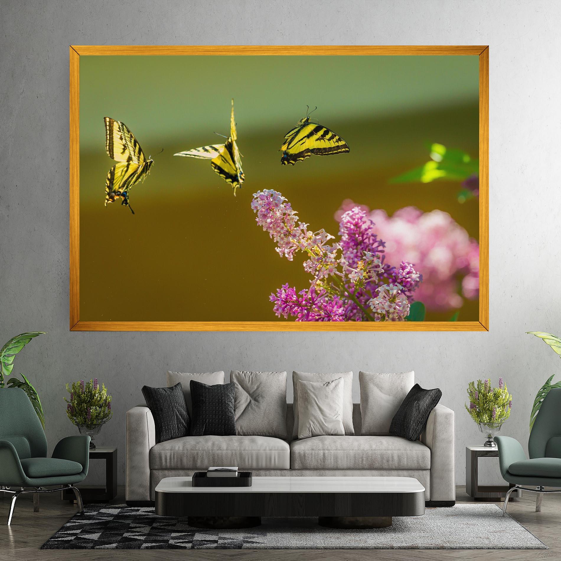 Tablou Canvas 3 Yellow Butterflies mockup 7