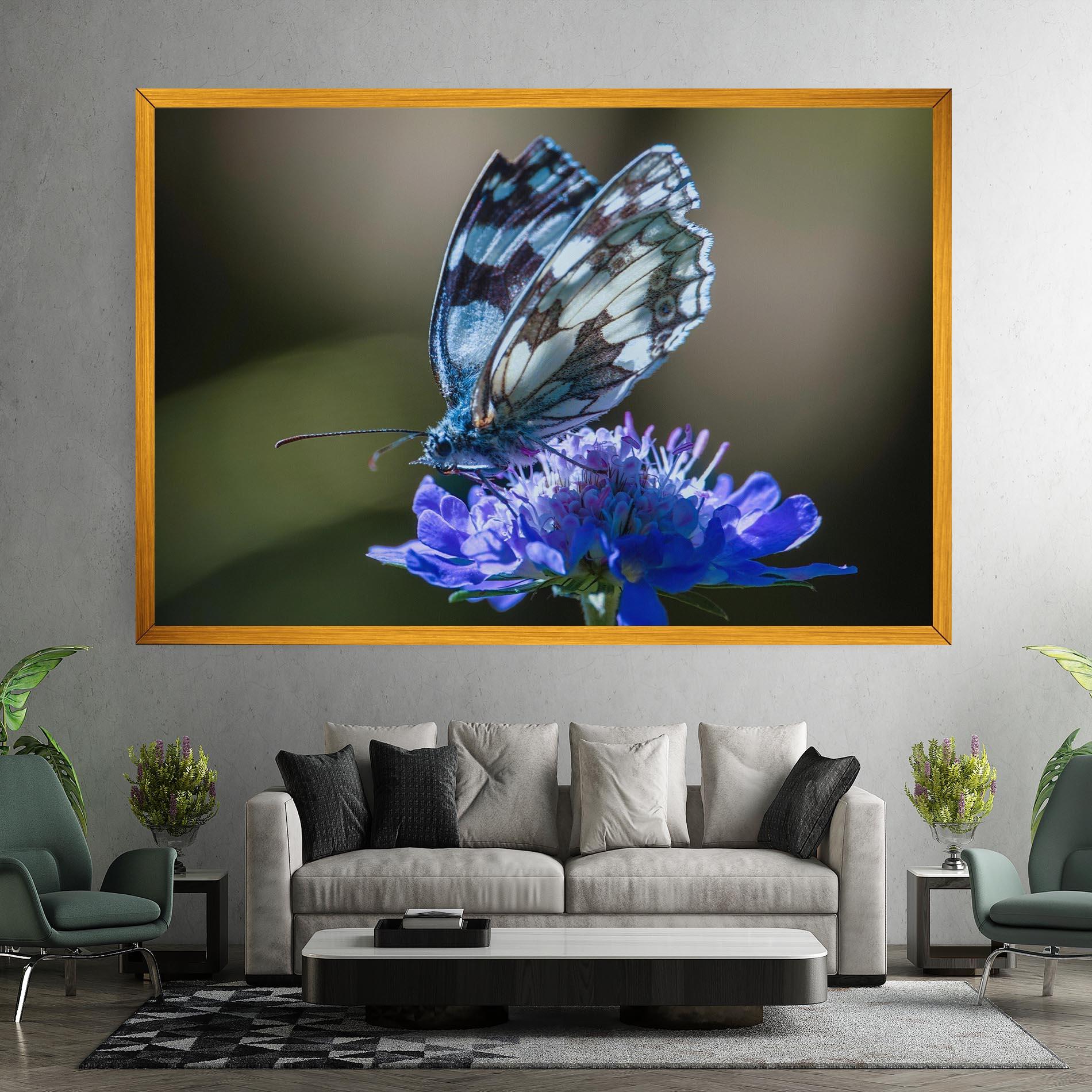 Tablou Canvas Blue Butterfly In Nature mockup 7