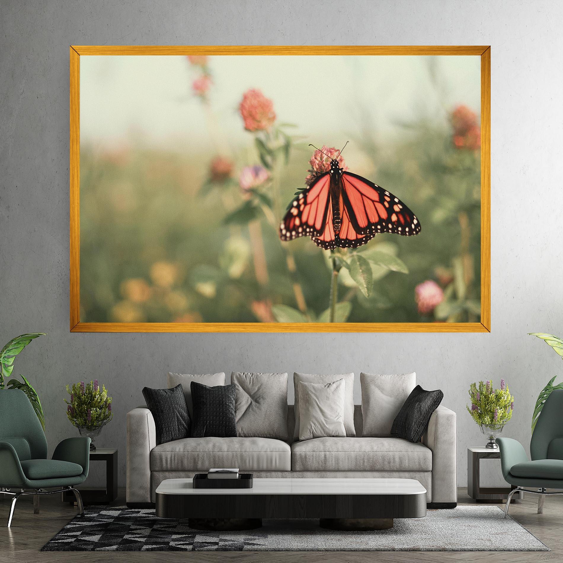 Tablou Canvas Light Red Butterfly mockup 7