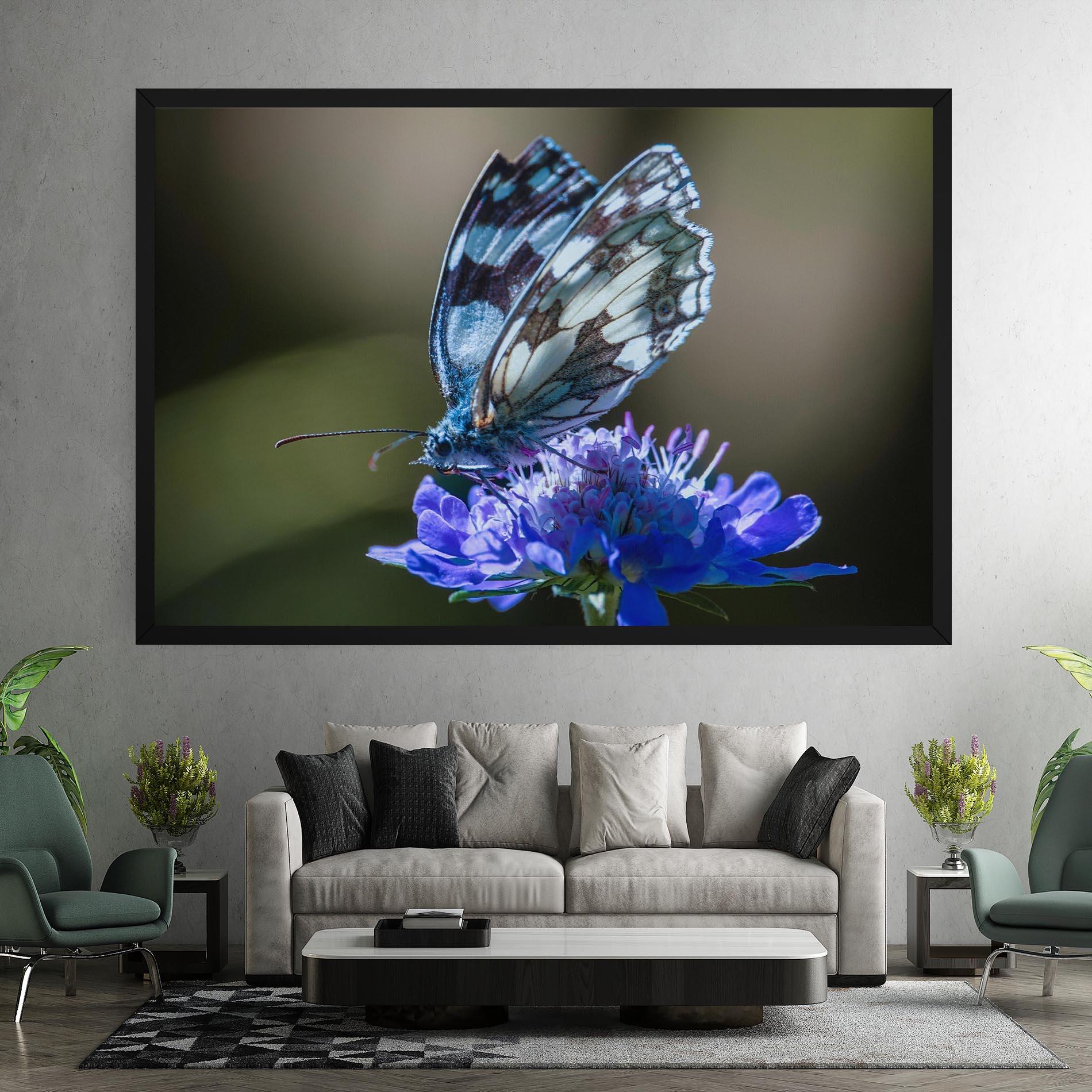 Tablou Canvas Blue Butterfly In Nature mockup 7