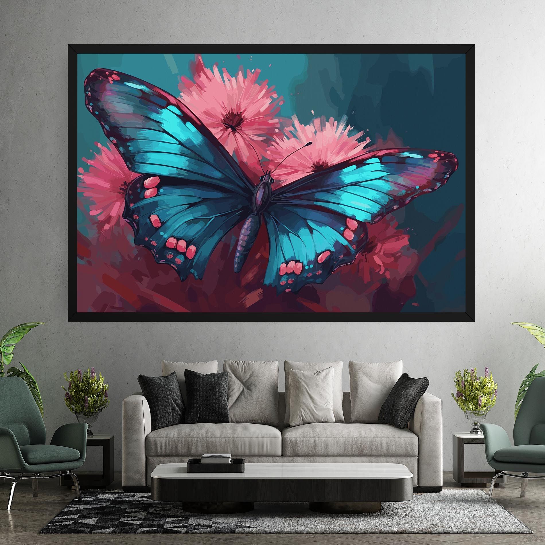 Blue Butterfly On Pink mockup 7