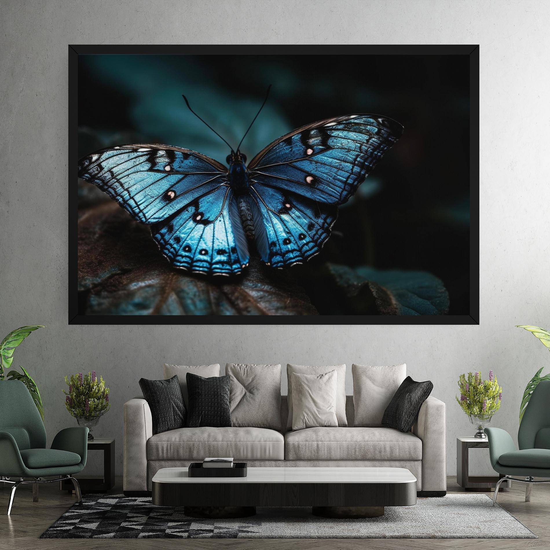 Tablou Canvas Dark Blue Buterfly mockup 7