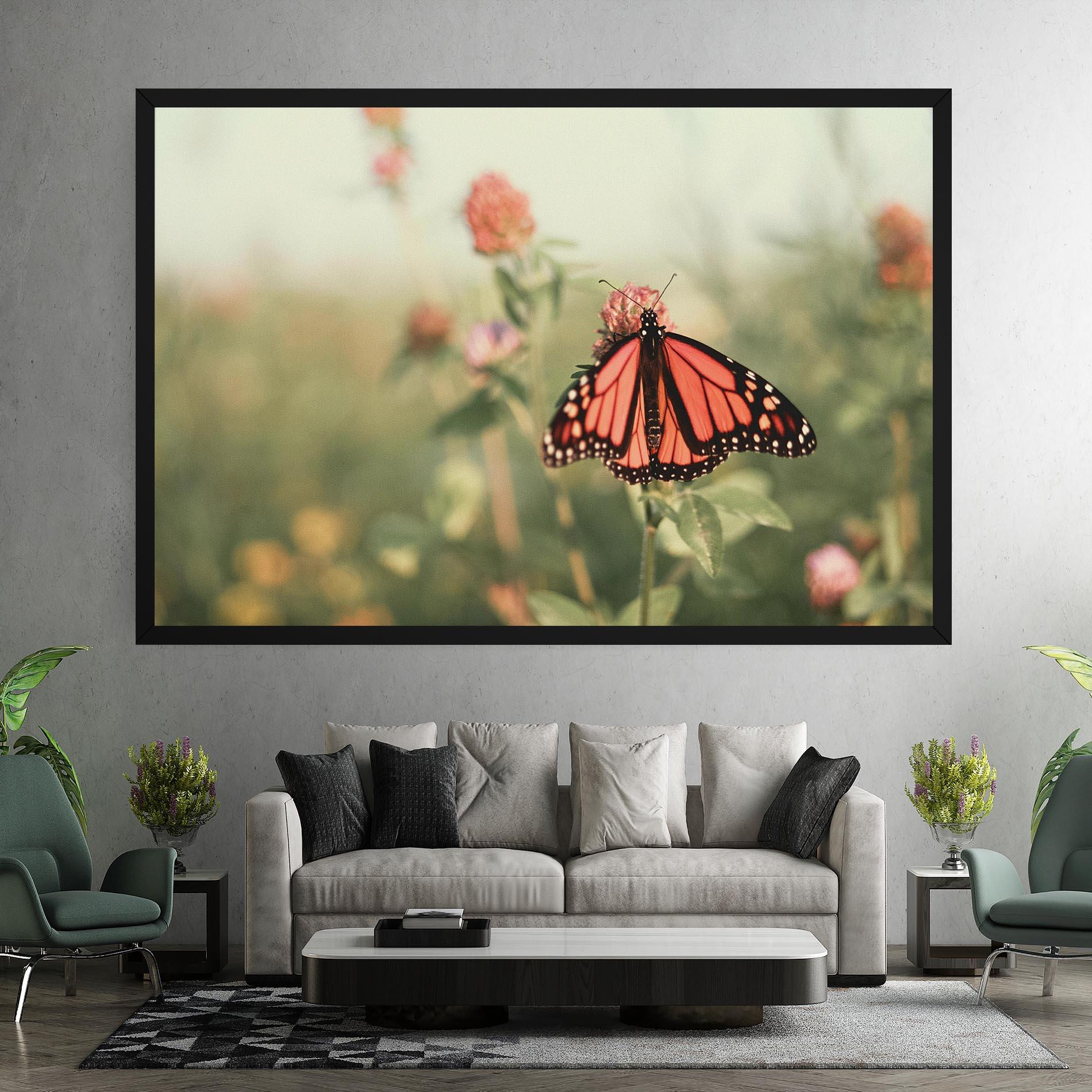 Tablou Canvas Light Red Butterfly mockup 7