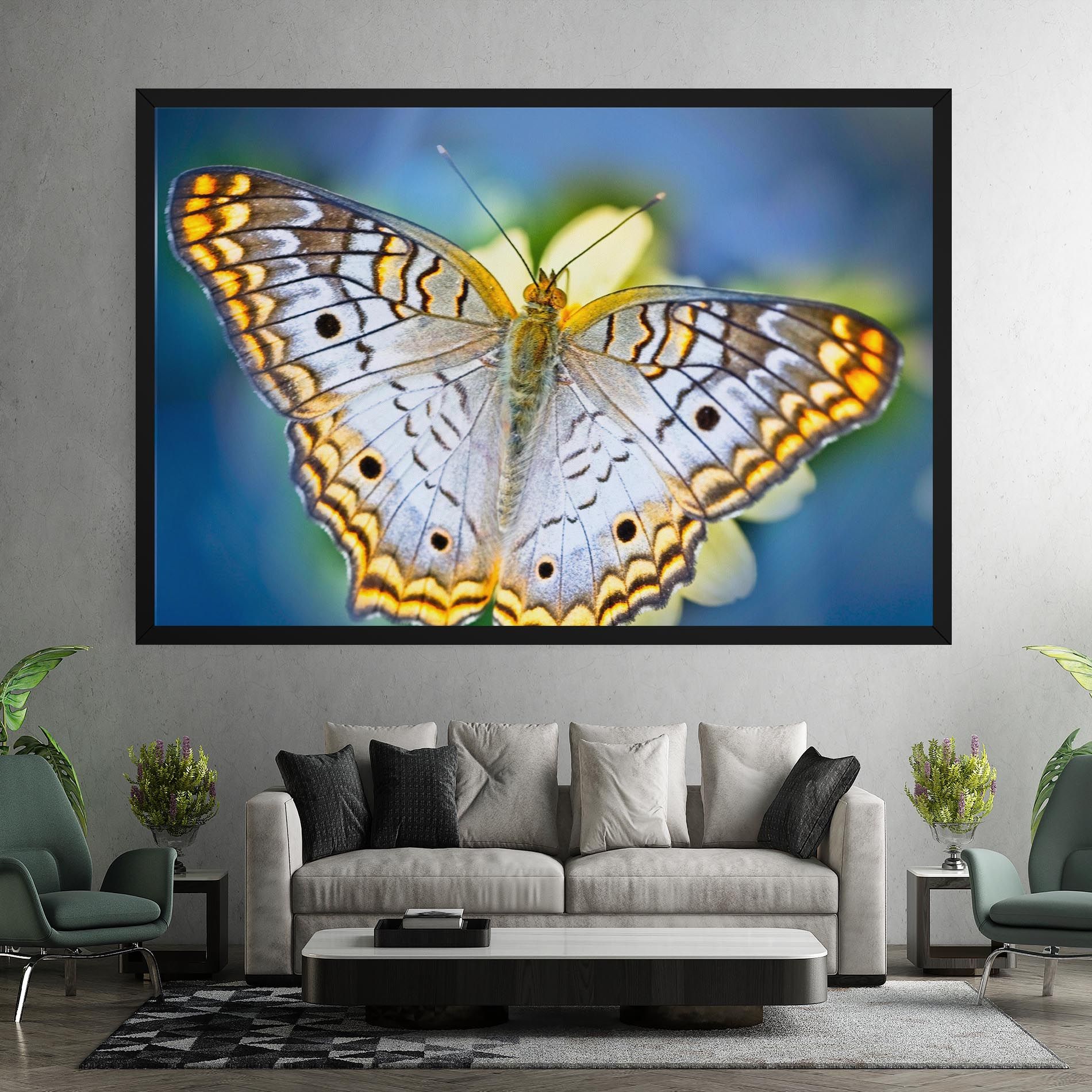 Yellow Grey Butterfly mockup 7