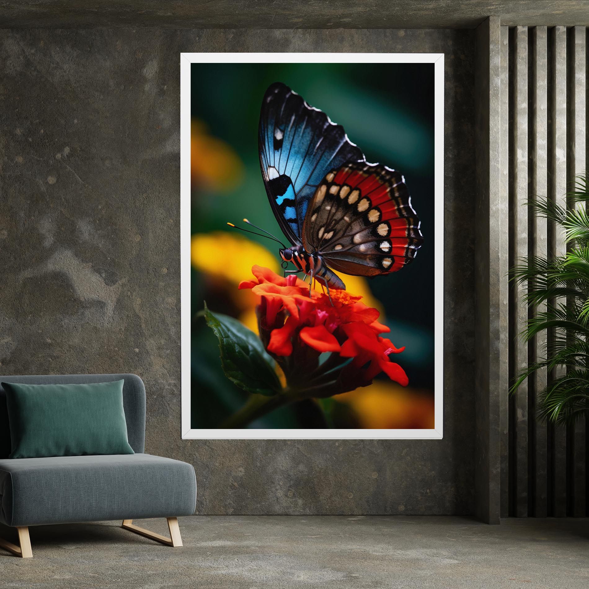 Blue Red Butterfly mockup 7