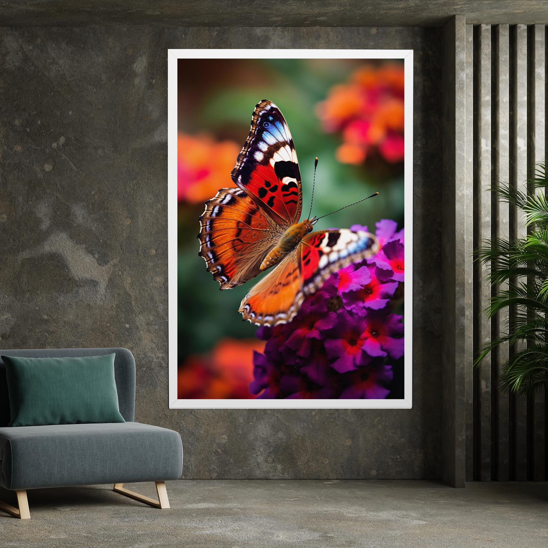 Tablou Canvas Red Blue Butterfly mockup 7