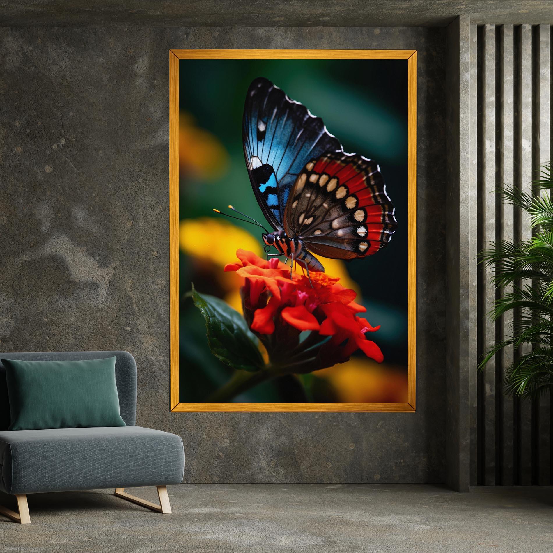 Tablou Canvas Blue Red Butterfly mockup 7