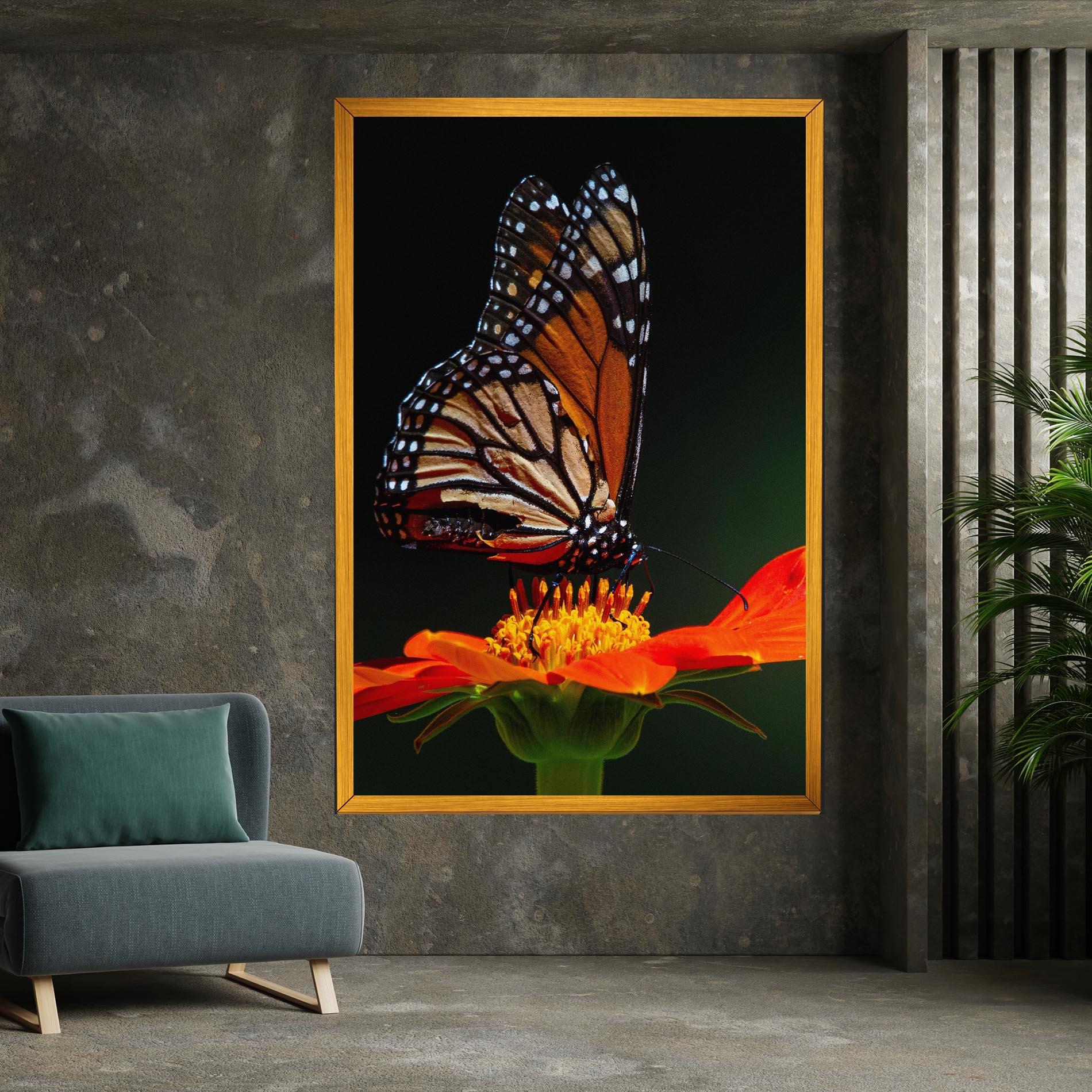 Tablou Canvas Dark Orange Butterfy mockup 7