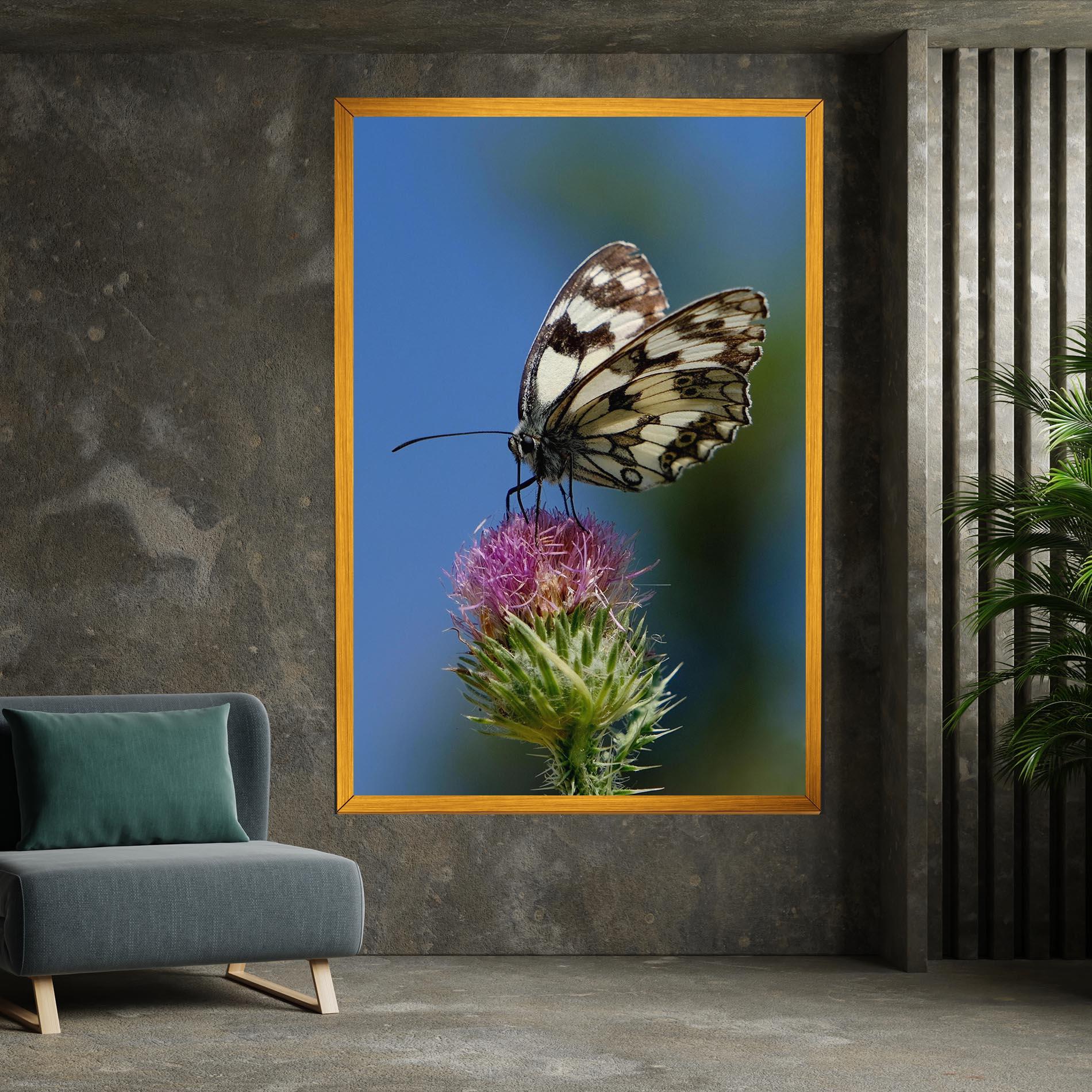 Tablou Canvas Grey White Butterfly mockup 7