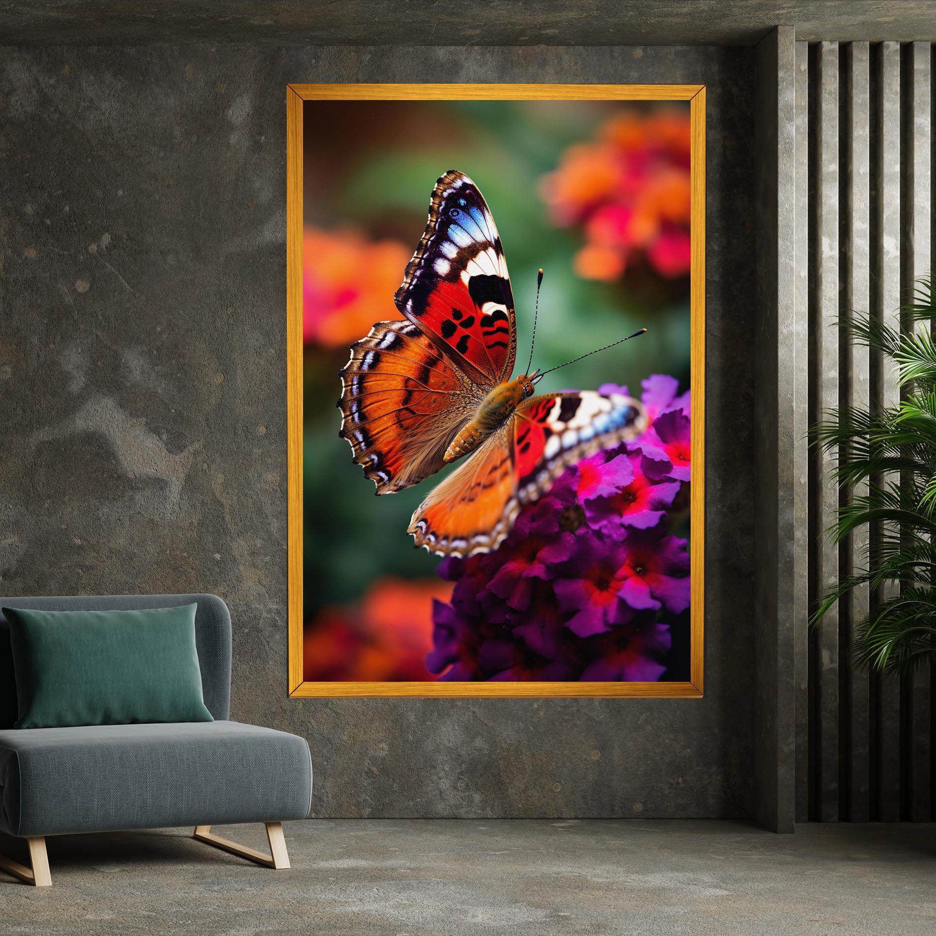 Tablou Canvas Red Blue Butterfly mockup 7