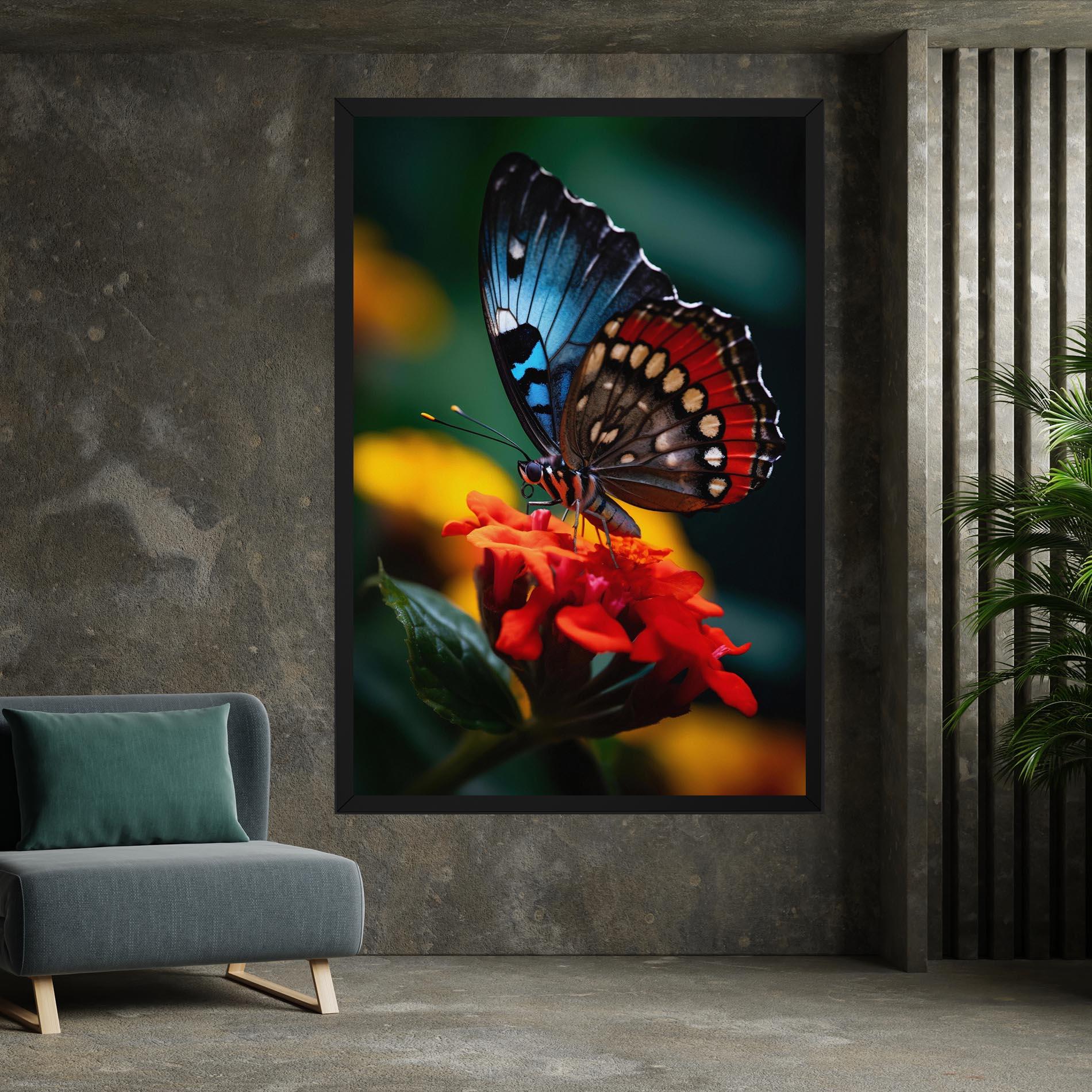 Tablou Canvas Blue Red Butterfly mockup 7