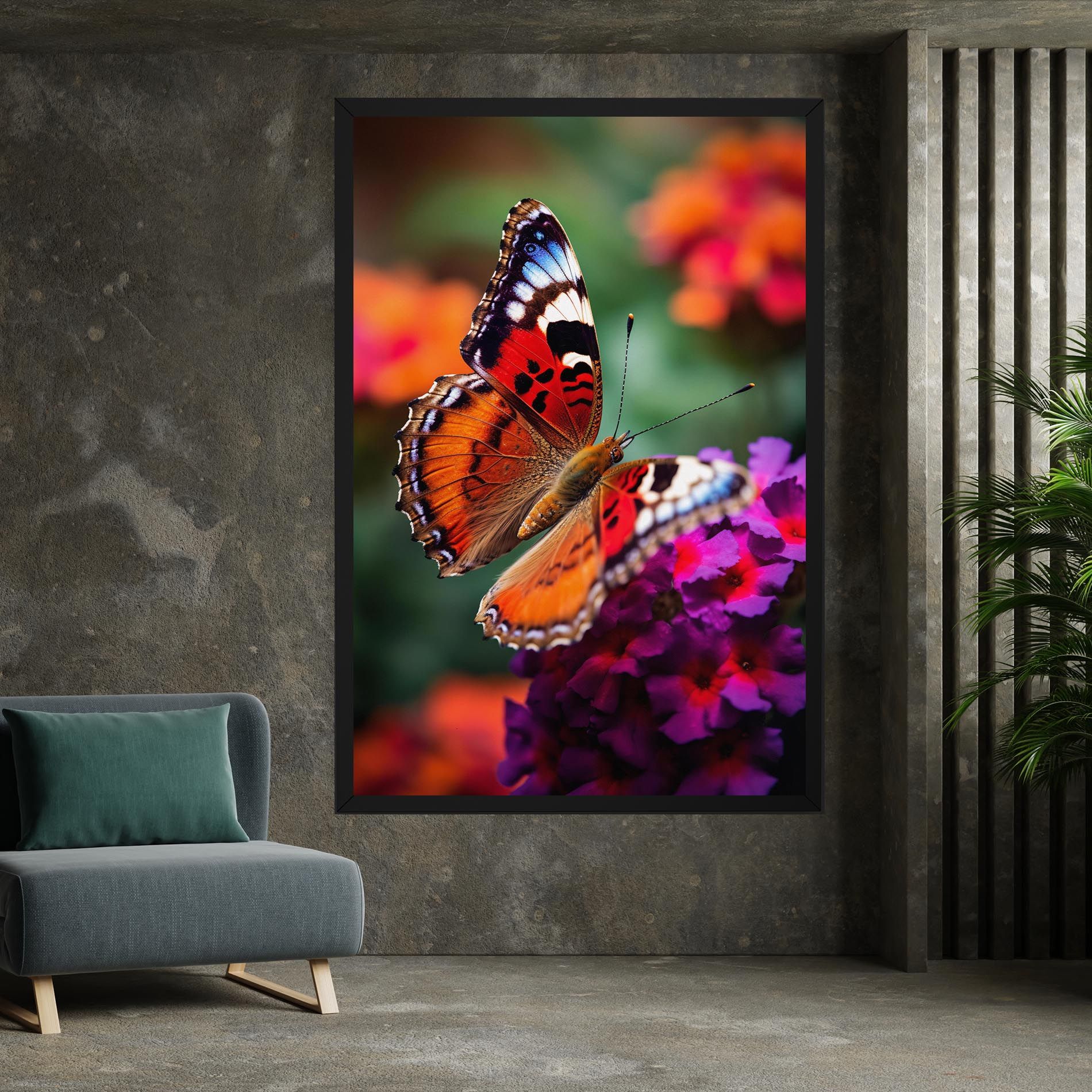 Red Blue Butterfly mockup 7