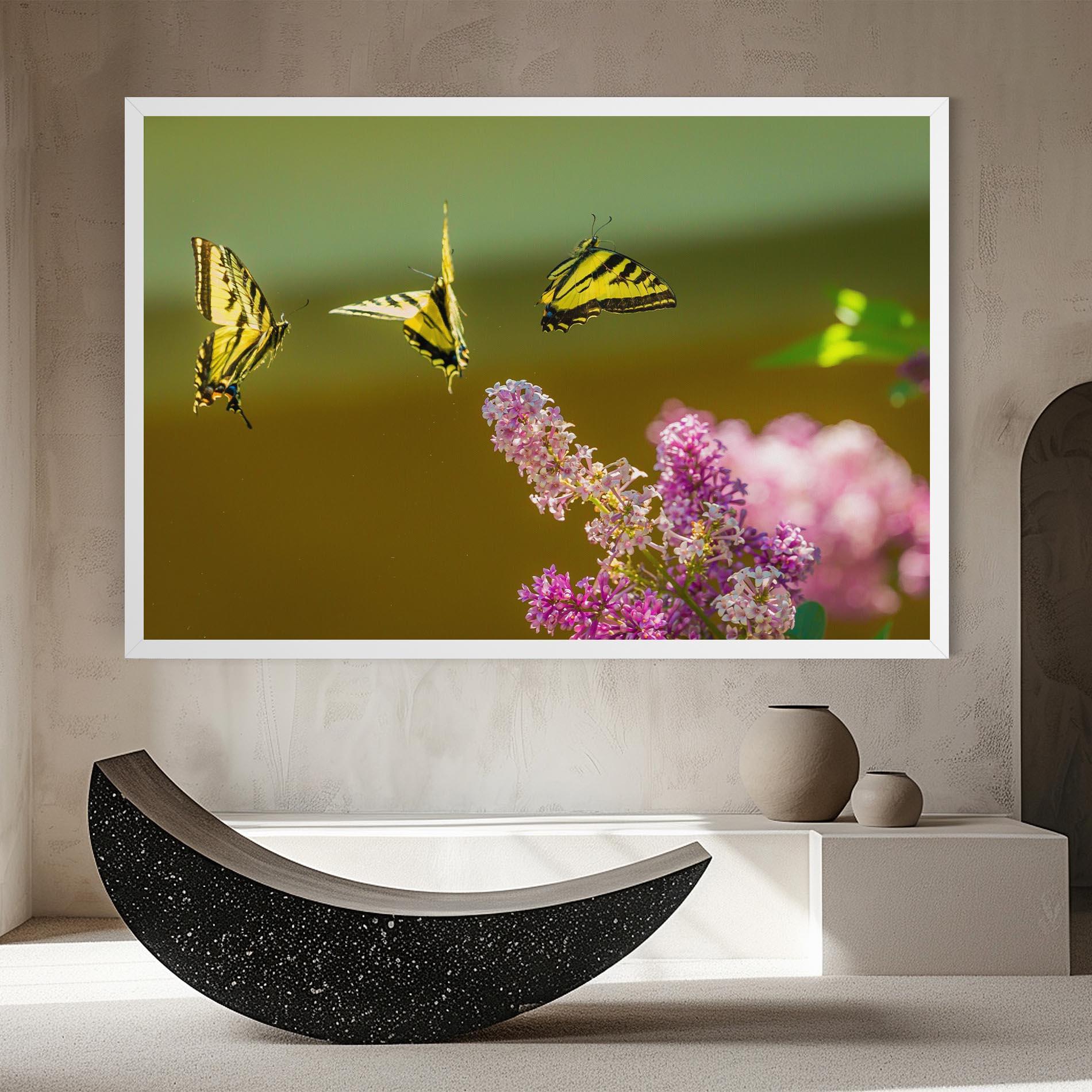 Tablou Canvas 3 Yellow Butterflies mockup 8