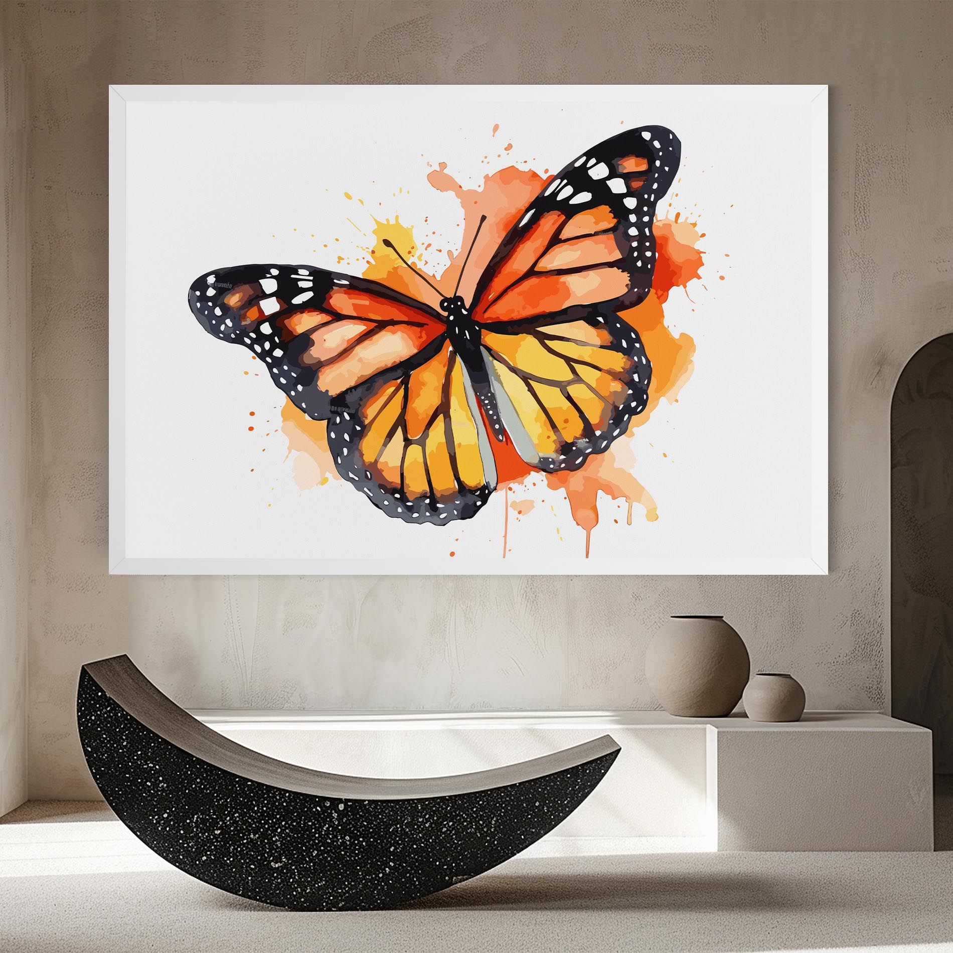 Orange Watercolor Butterfly mockup 8