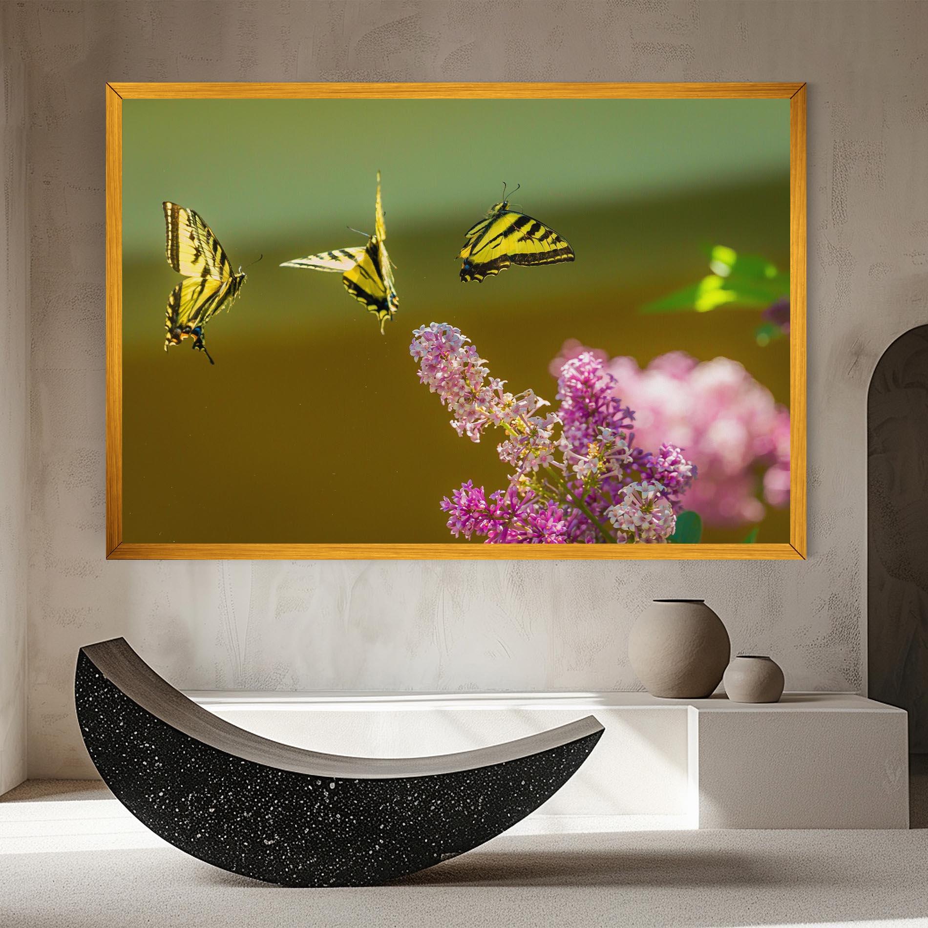 Tablou Canvas 3 Yellow Butterflies mockup 8