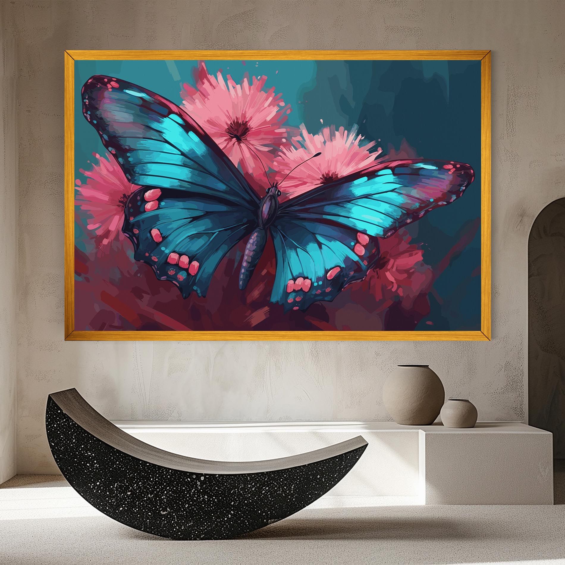 Blue Butterfly On Pink mockup 8