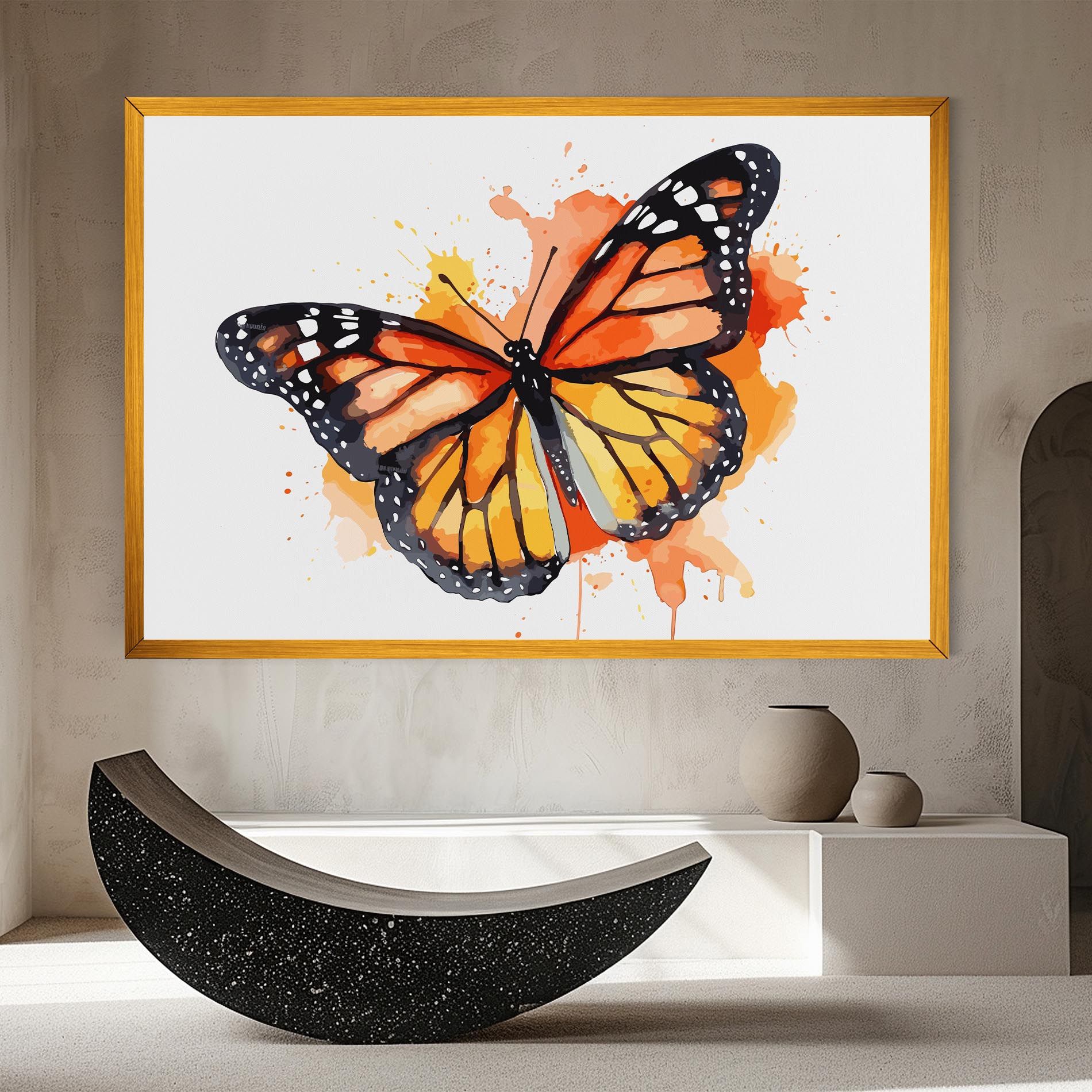 Orange Watercolor Butterfly mockup 8