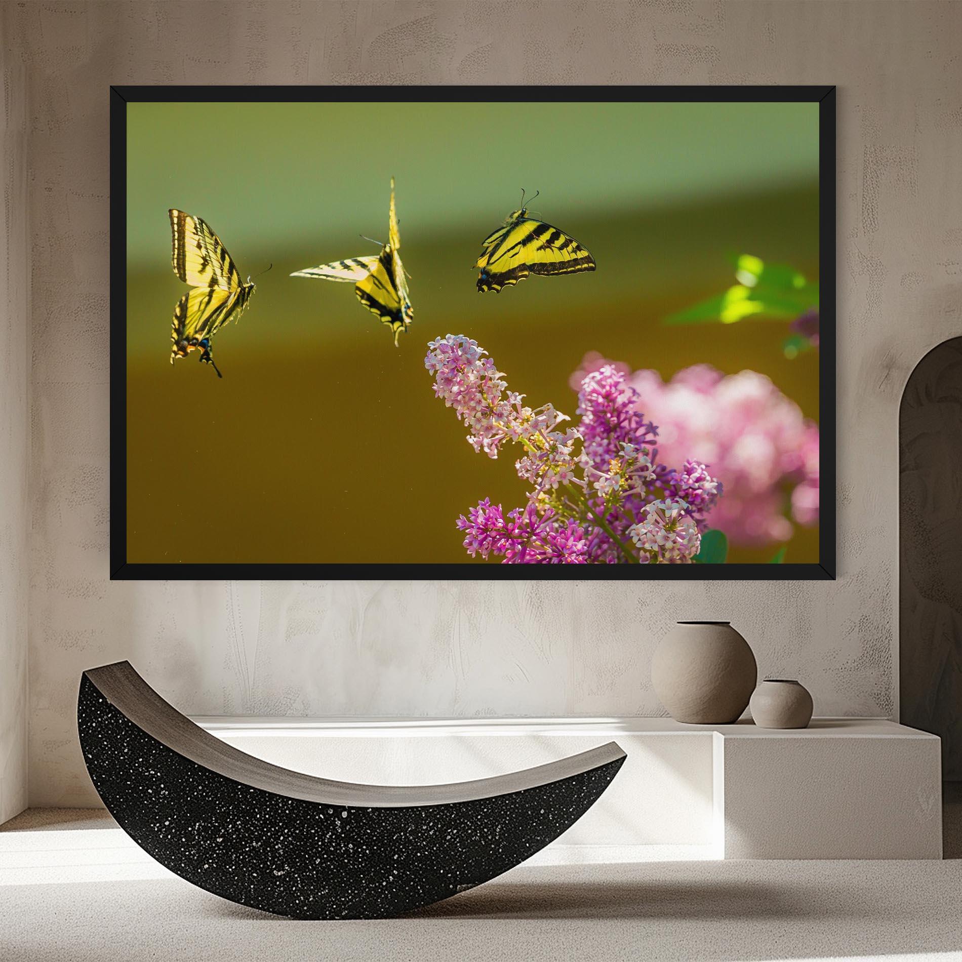 Tablou Canvas 3 Yellow Butterflies mockup 8
