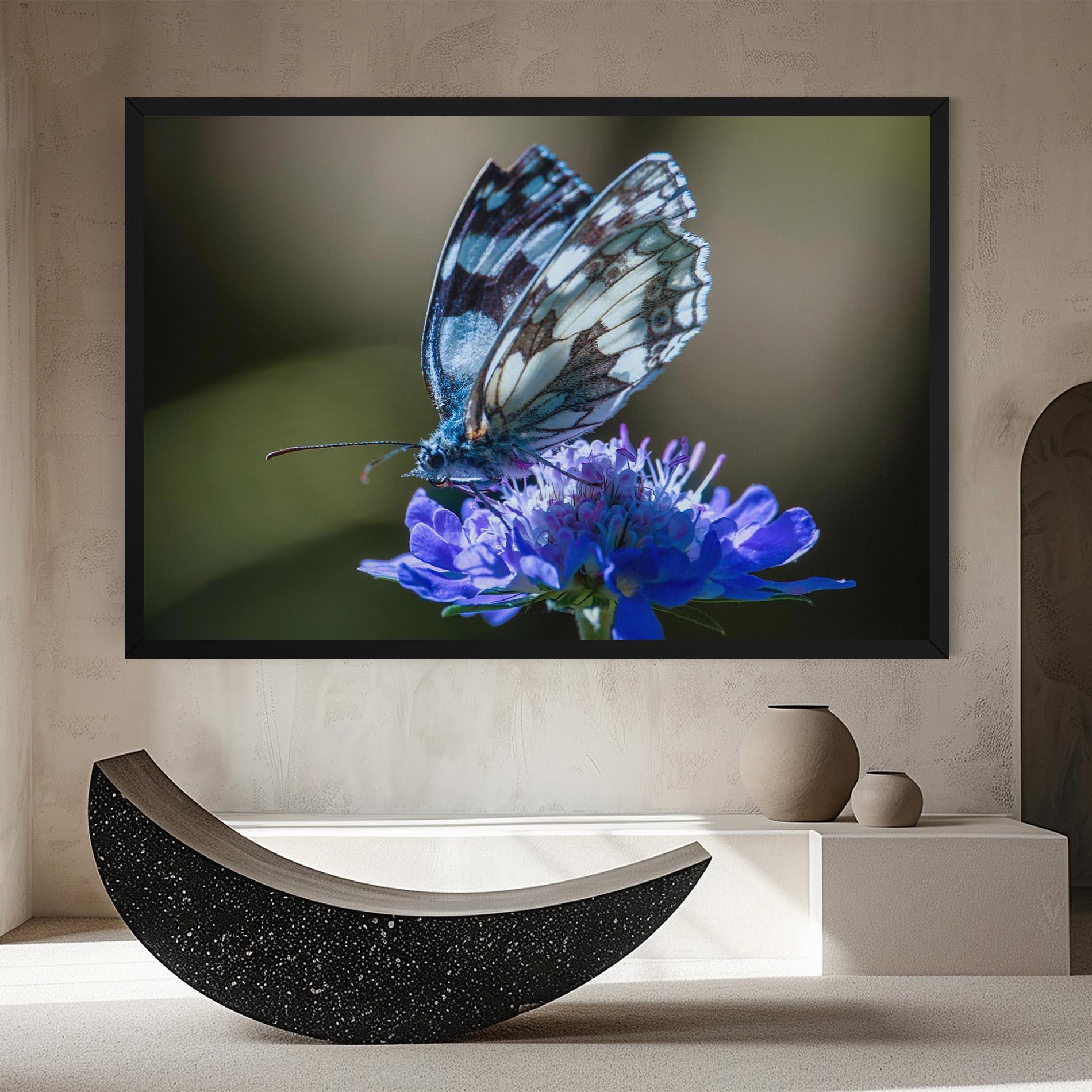 Tablou Canvas Blue Butterfly In Nature mockup 8