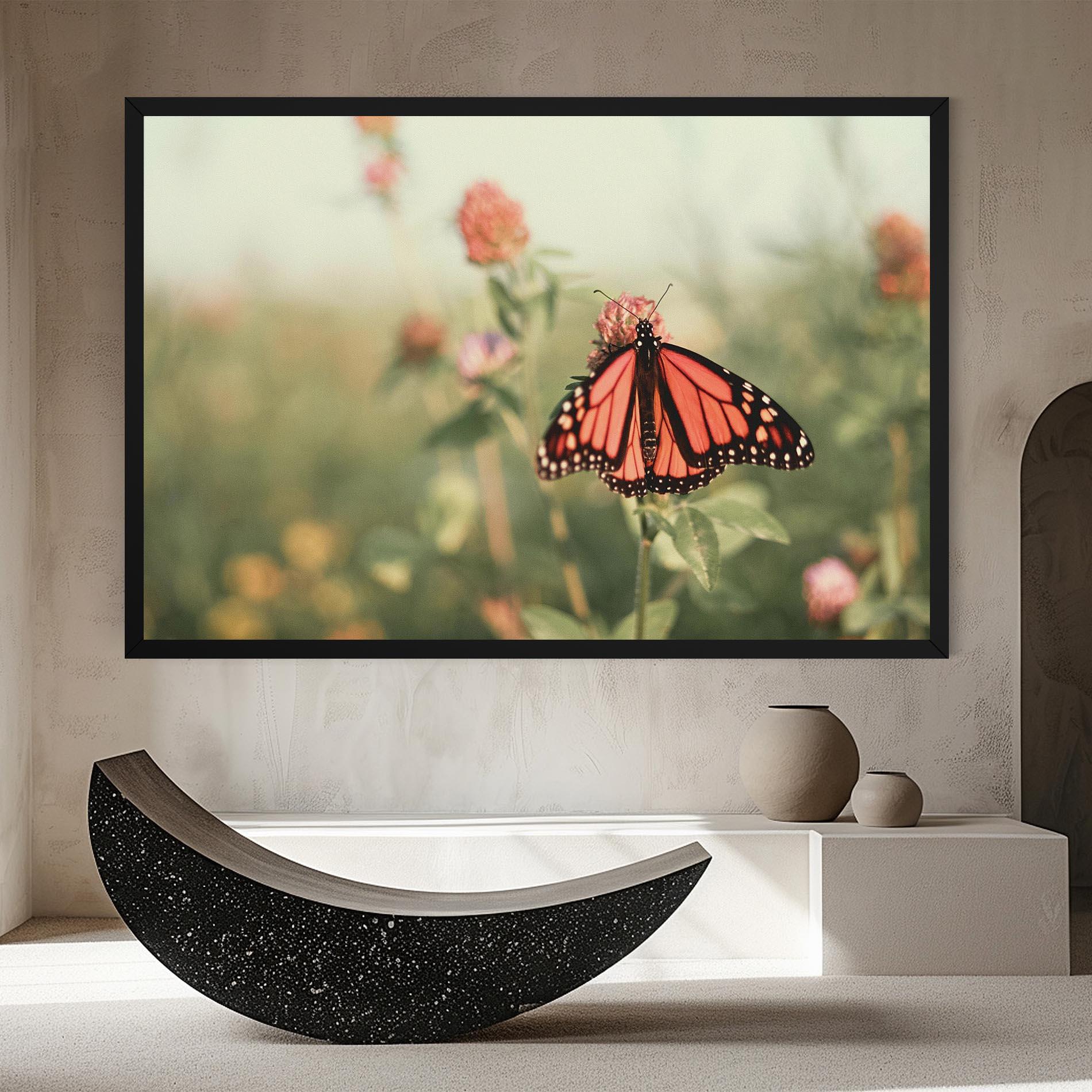 Tablou Canvas Light Red Butterfly mockup 8