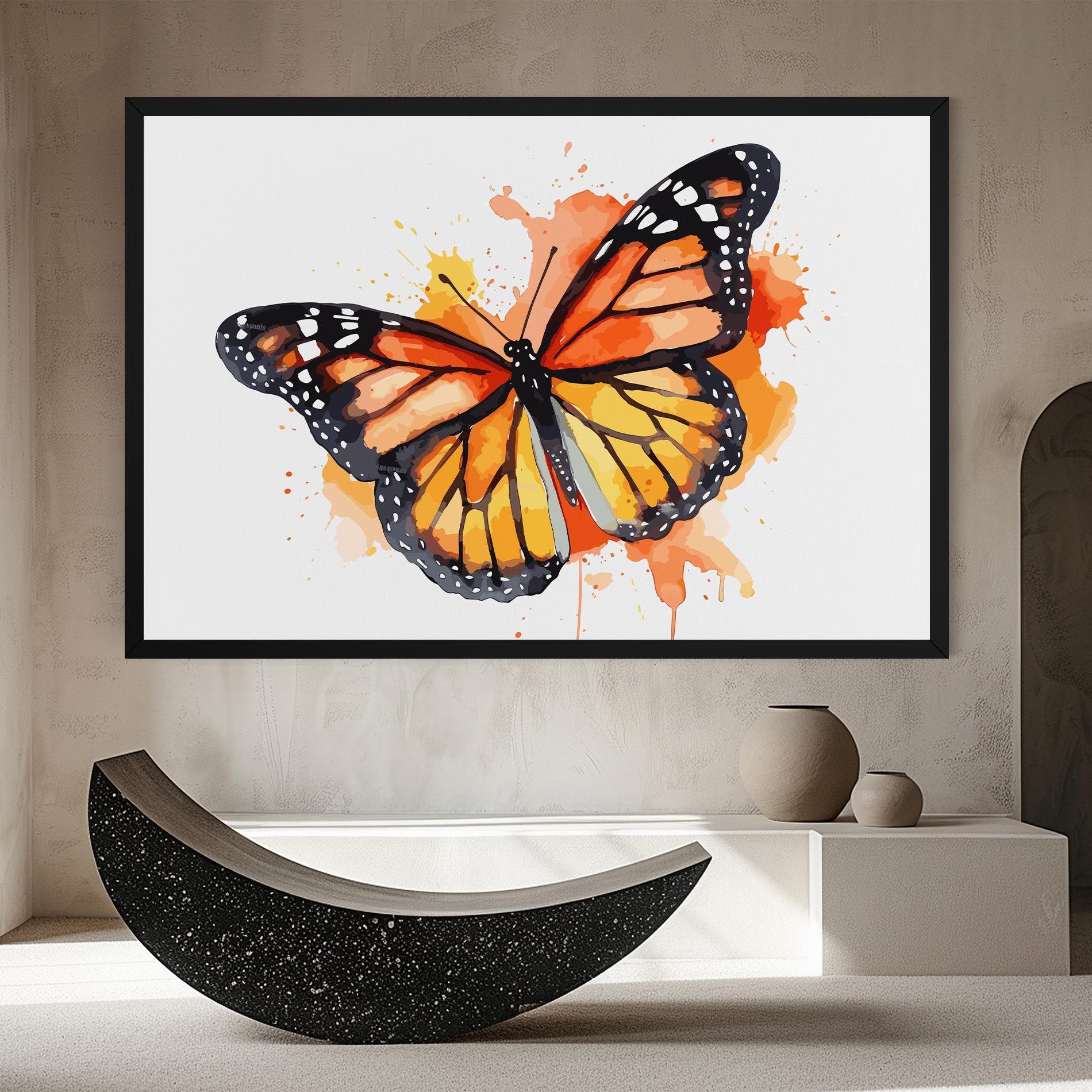 Orange Watercolor Butterfly mockup 8