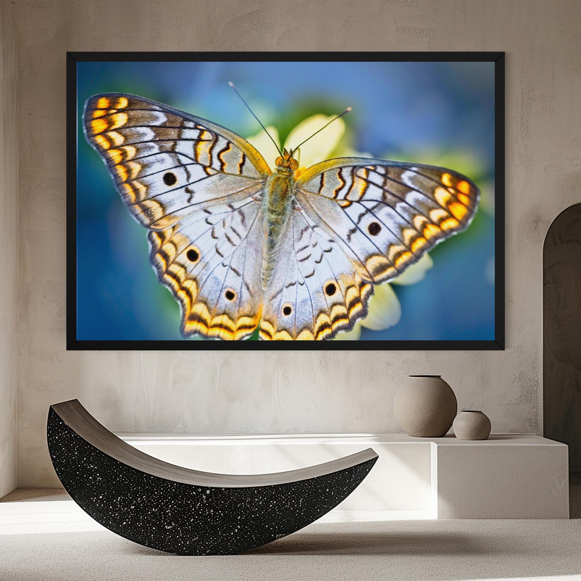 Tablou Canvas Yellow Grey Butterfly mockup 8