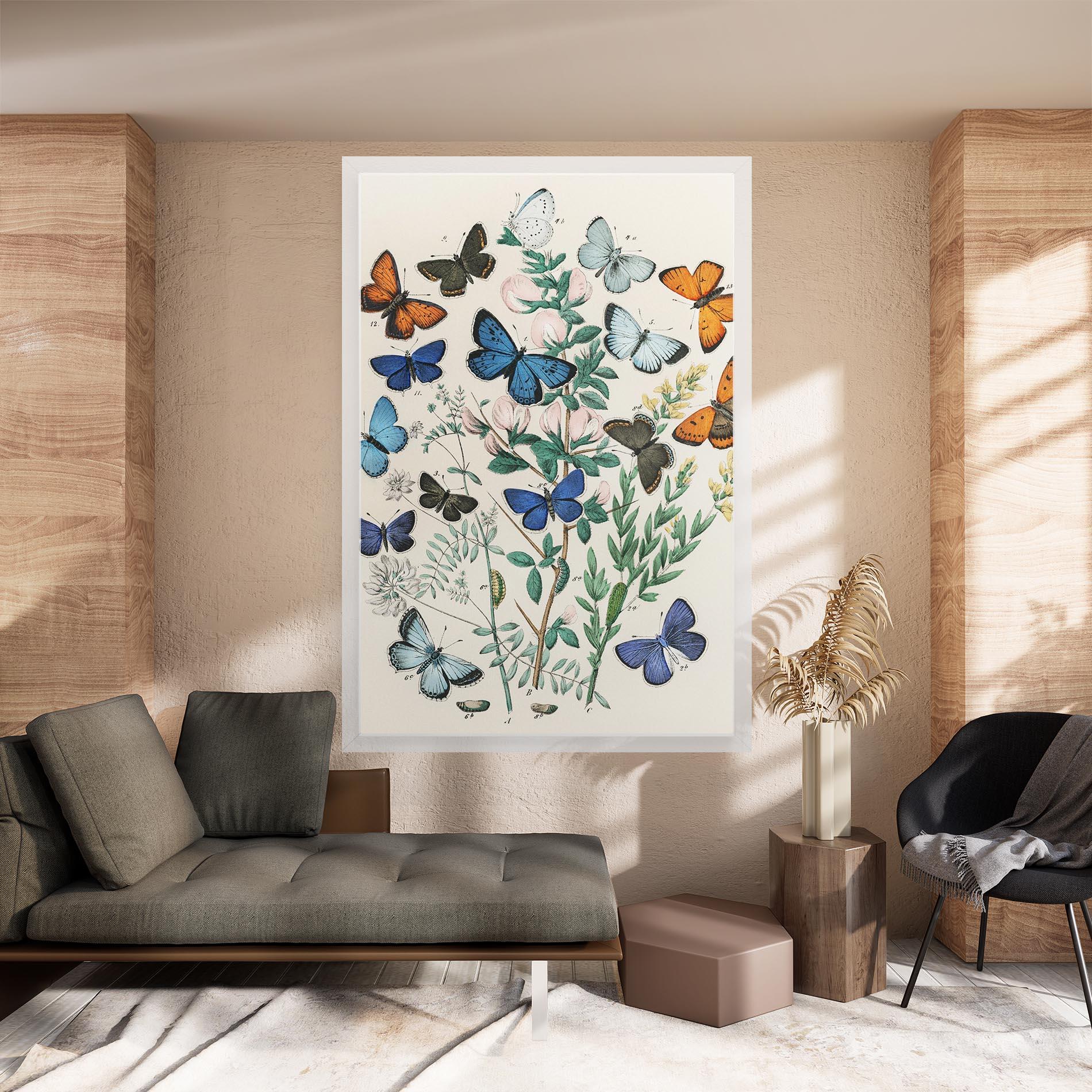 Tablou Canvas Blue Orange Butterflies mockup 8
