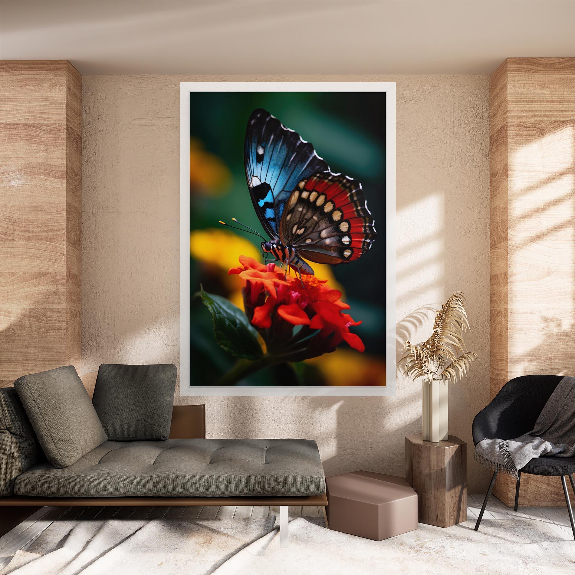 Tablou Canvas Blue Red Butterfly mockup 8