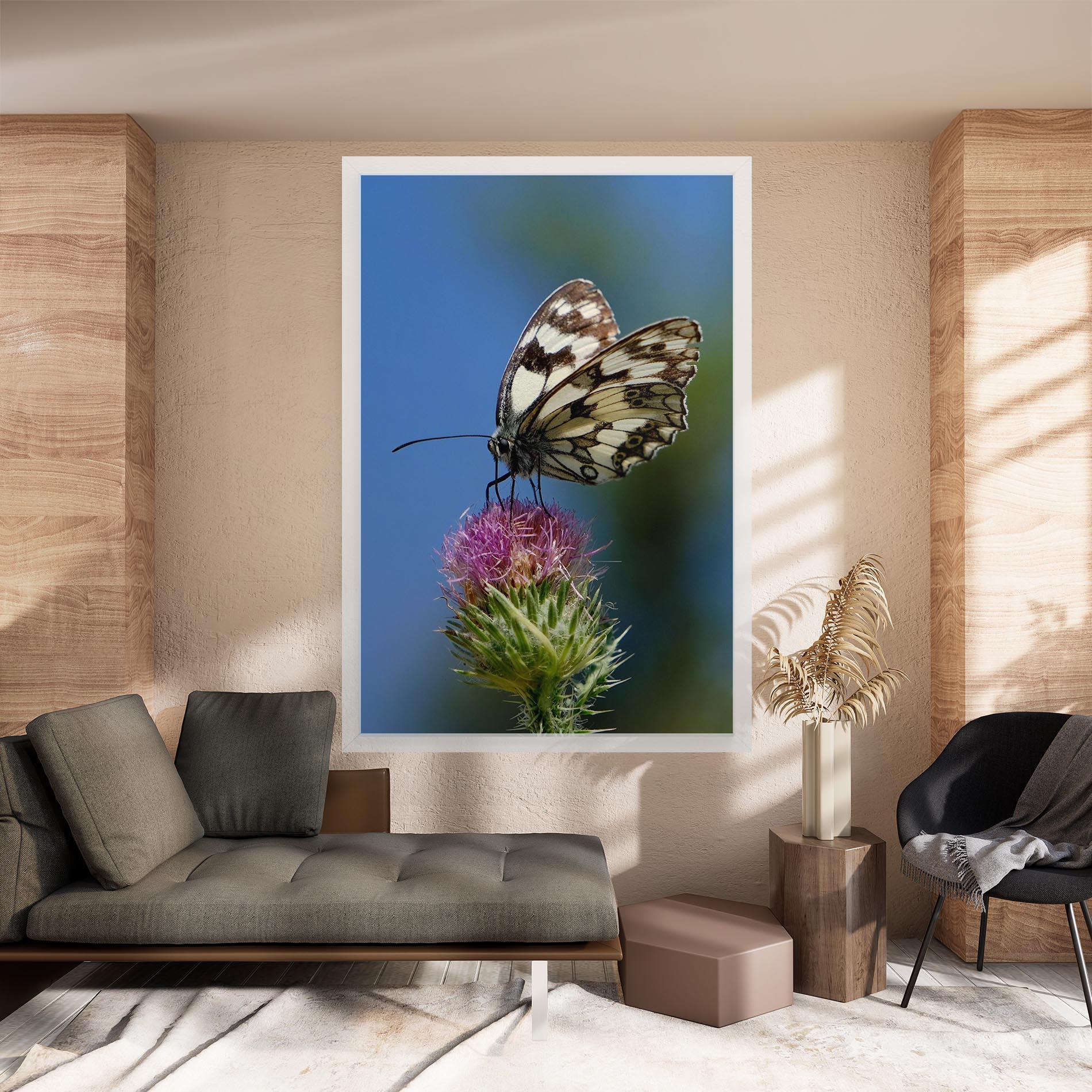 Tablou Canvas Grey White Butterfly mockup 8