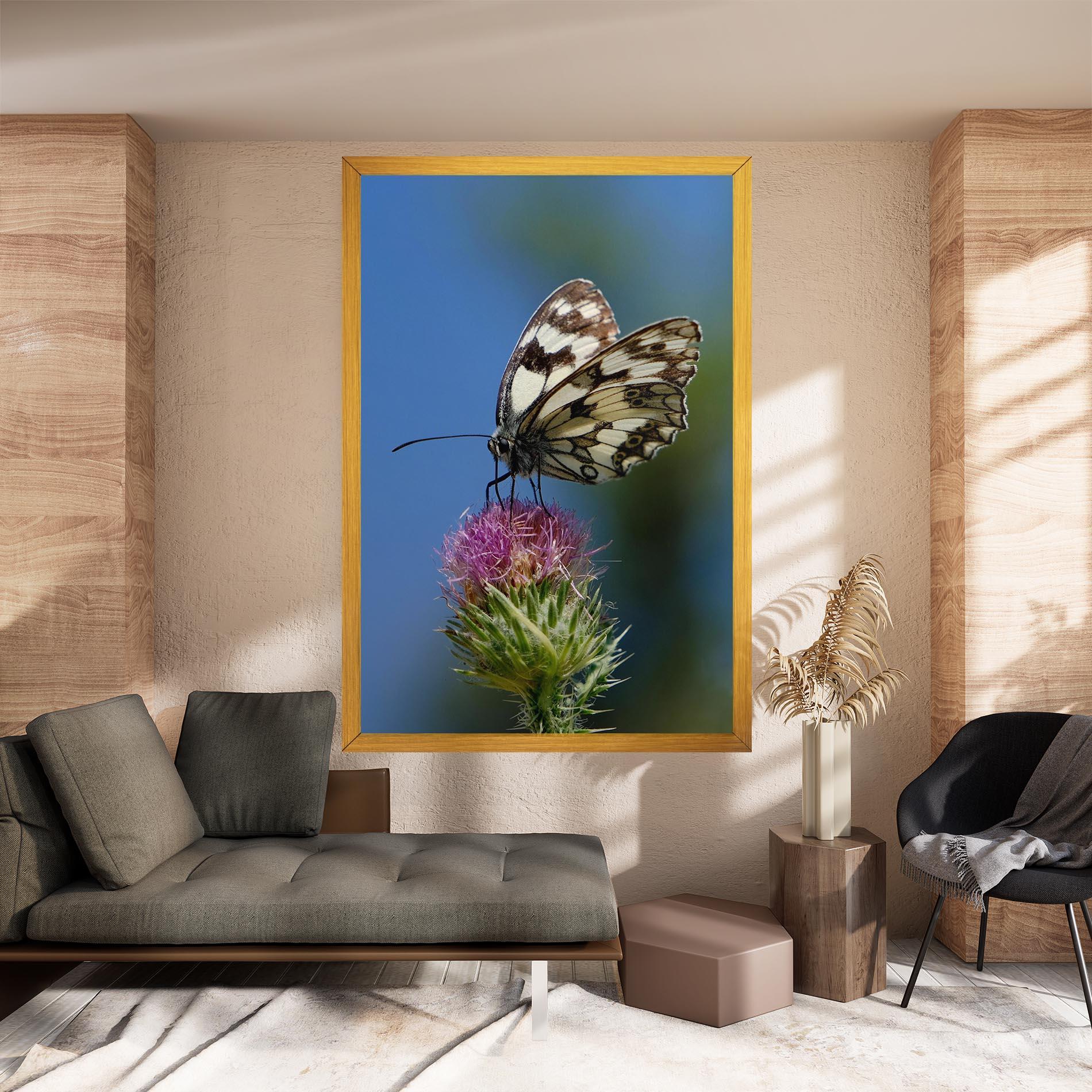 Tablou Canvas Grey White Butterfly mockup 8