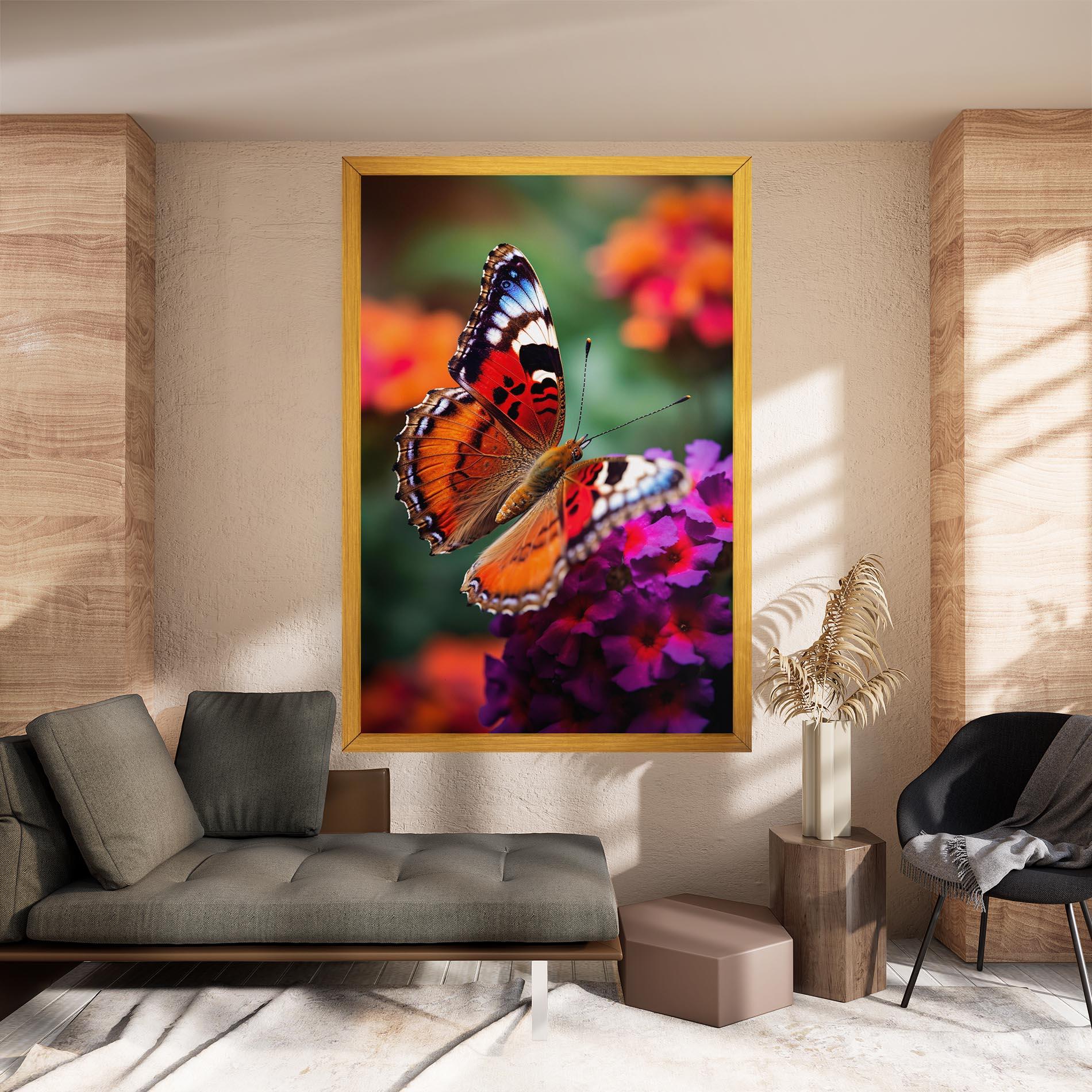 Tablou Canvas Red Blue Butterfly mockup 8