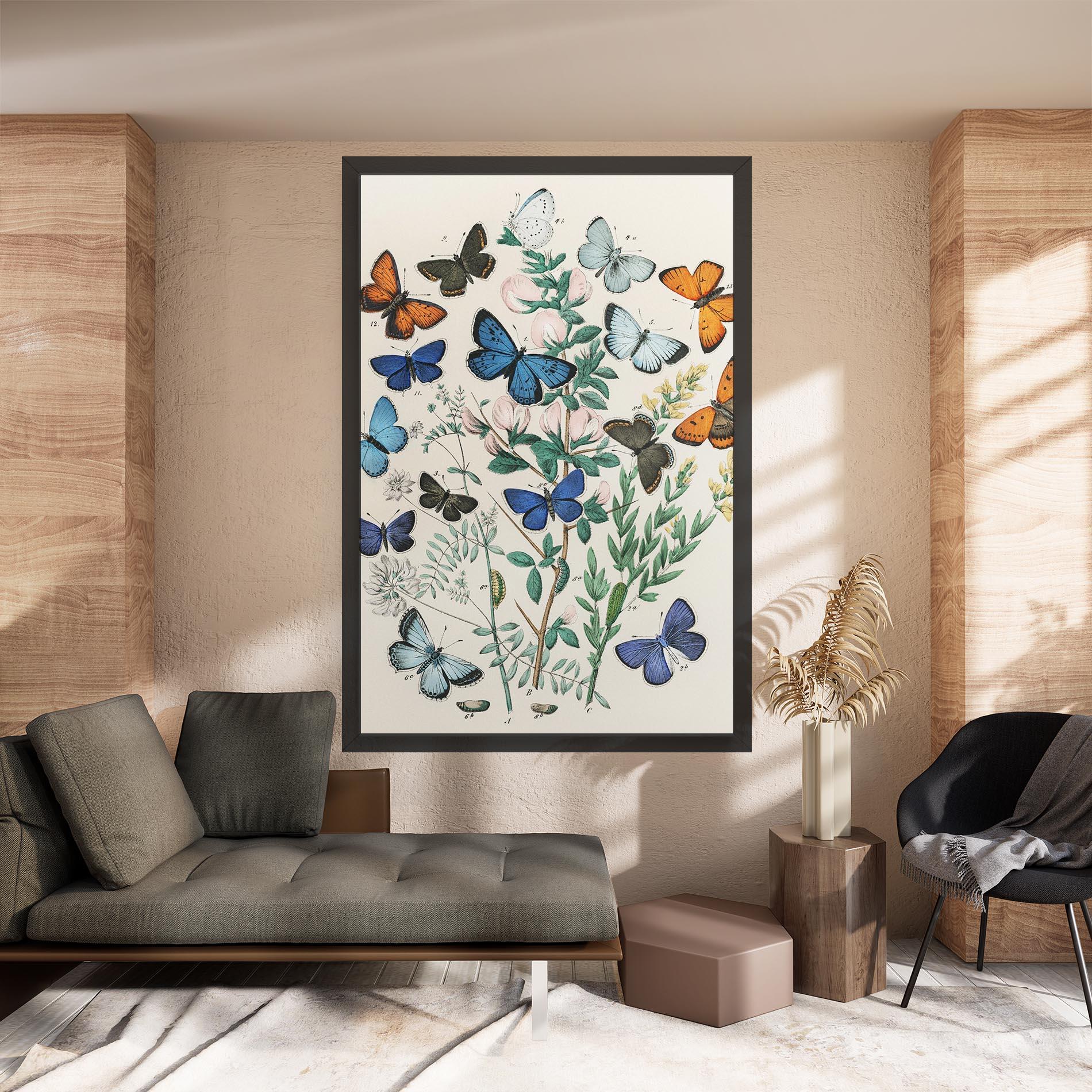 Tablou Canvas Blue Orange Butterflies mockup 8