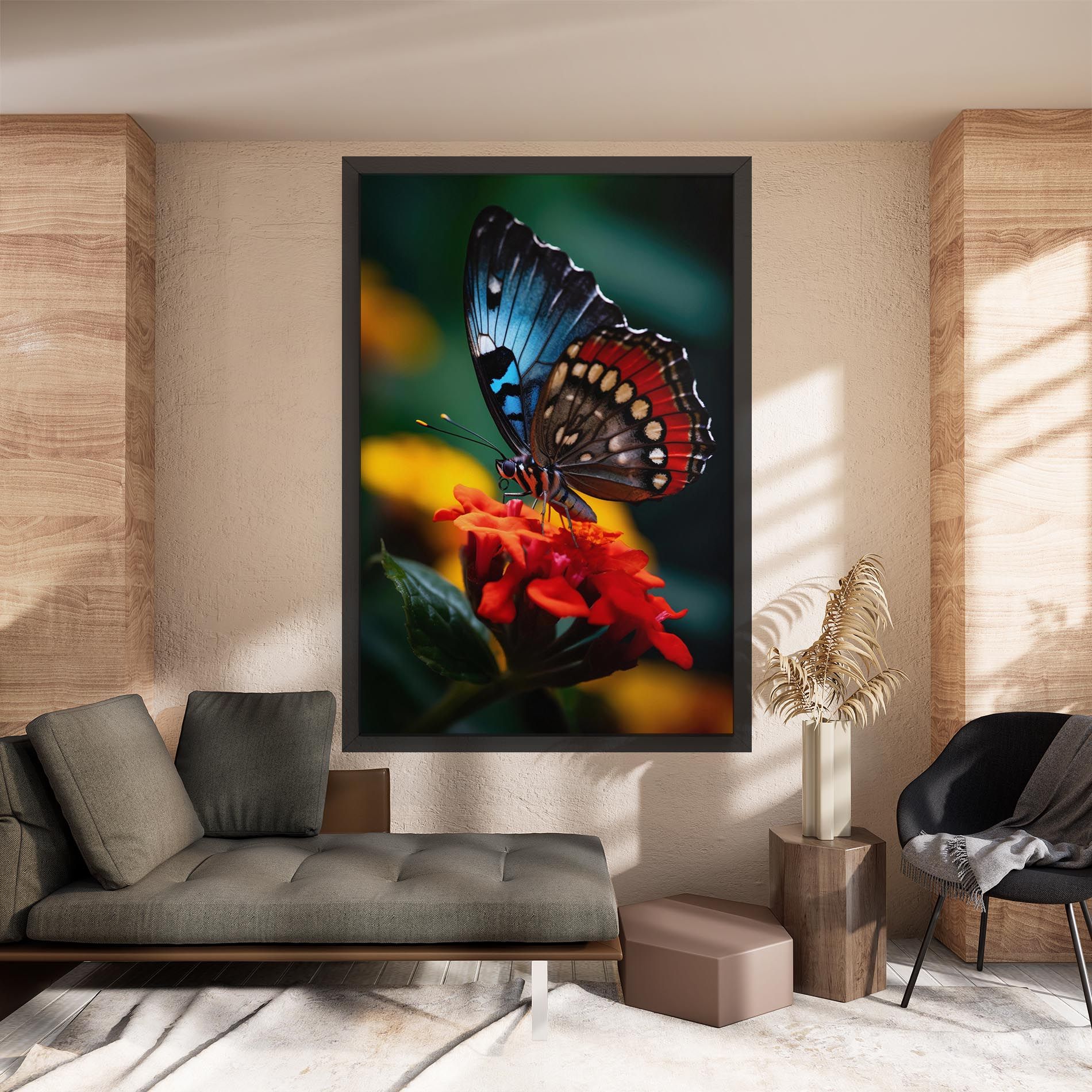 Blue Red Butterfly mockup 8