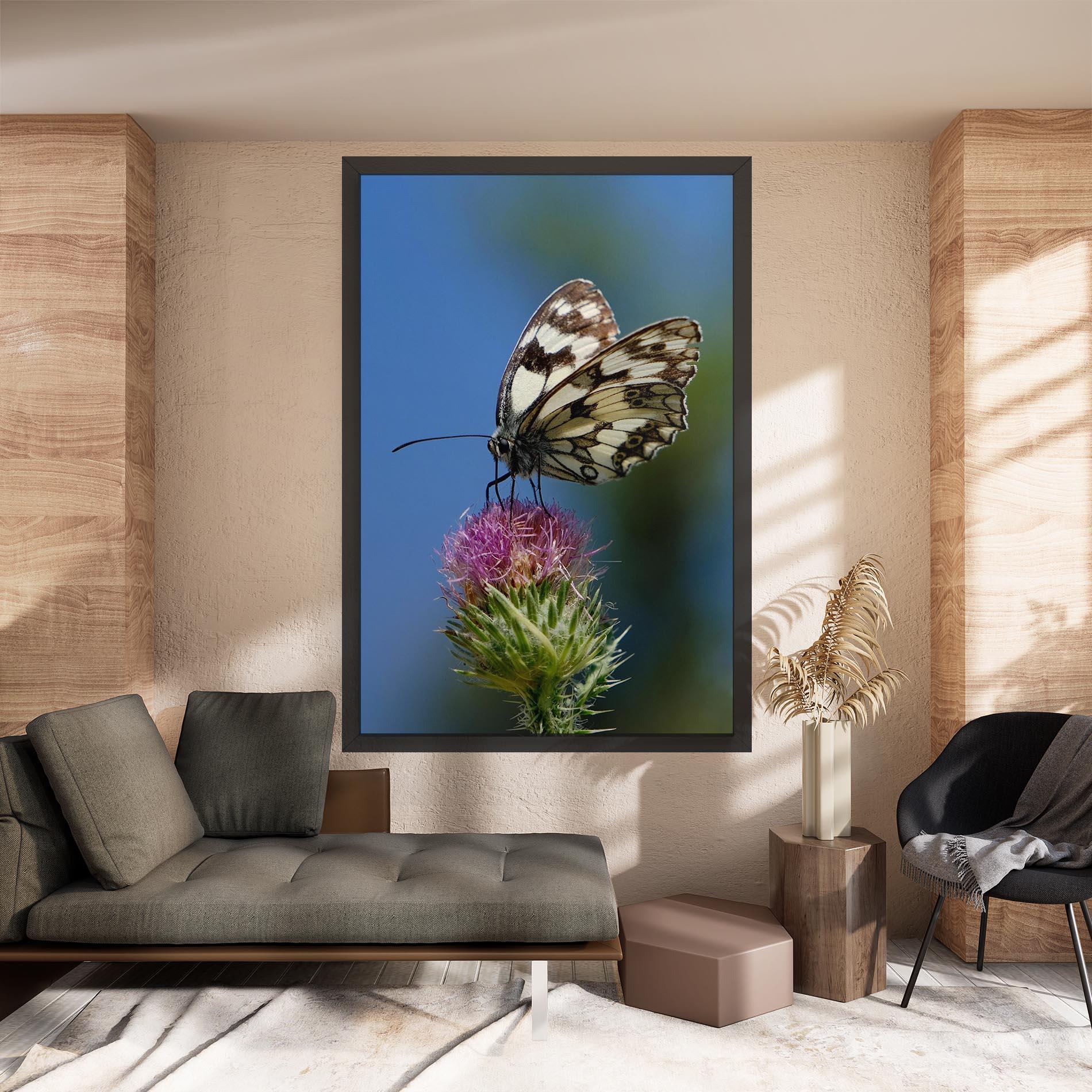 Tablou Canvas Grey White Butterfly mockup 8