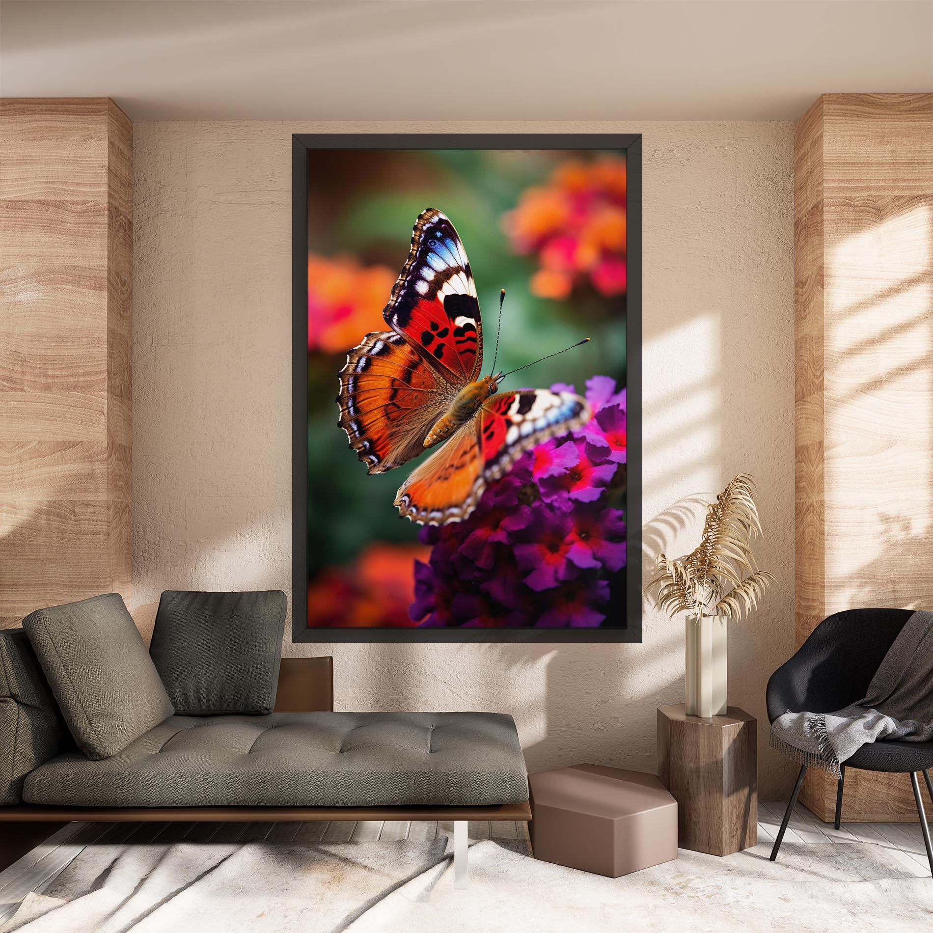 Red Blue Butterfly mockup 8