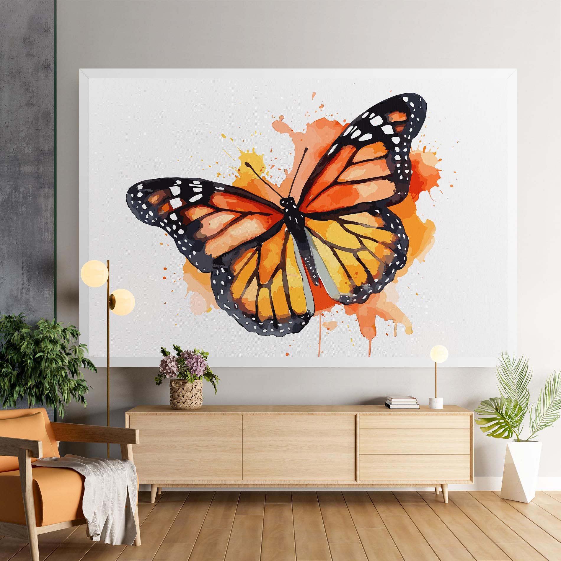 Orange Watercolor Butterfly mockup 9