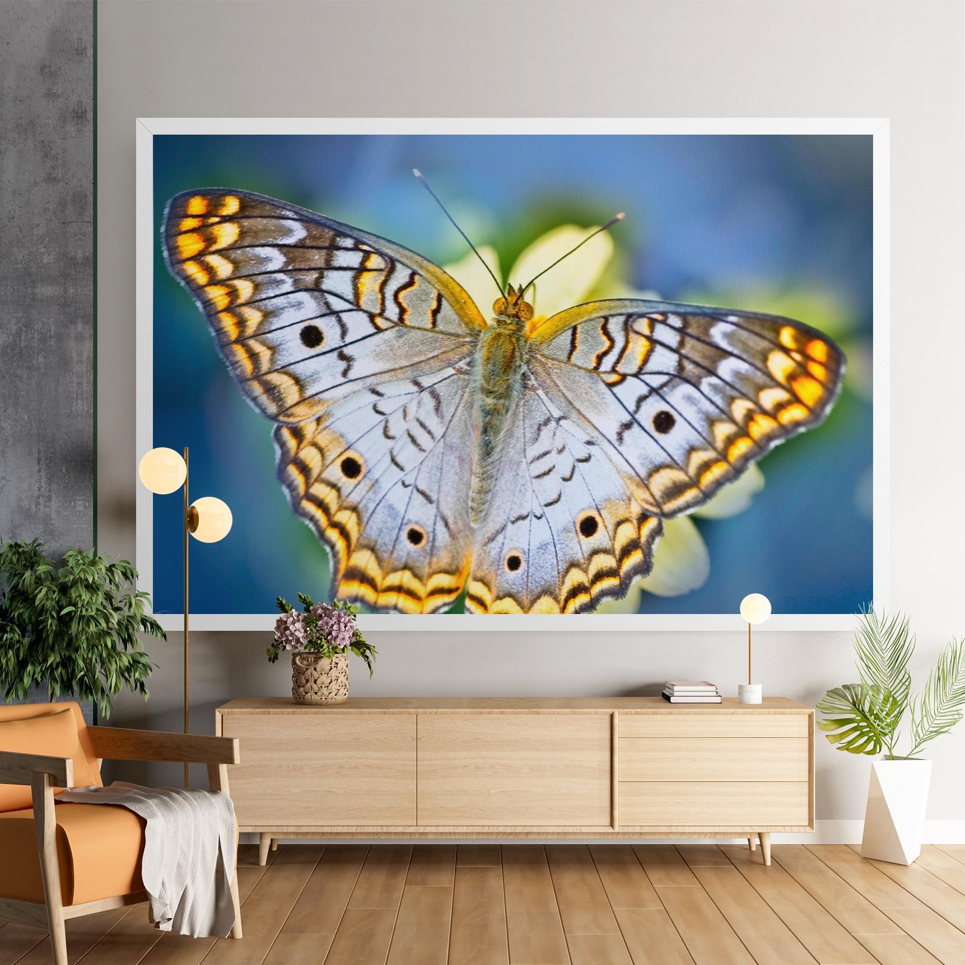 Yellow Grey Butterfly mockup 9