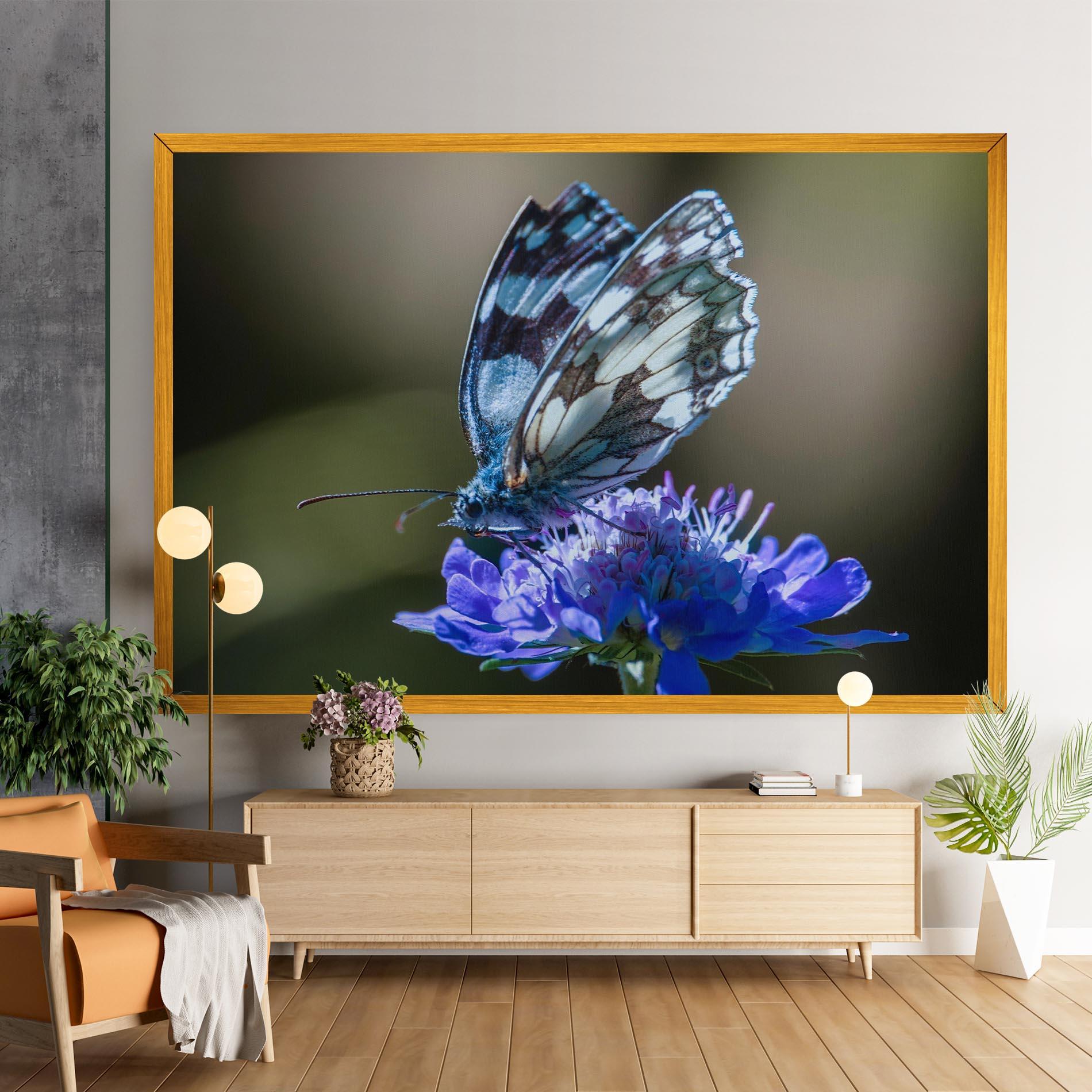 Tablou Canvas Blue Butterfly In Nature mockup 9