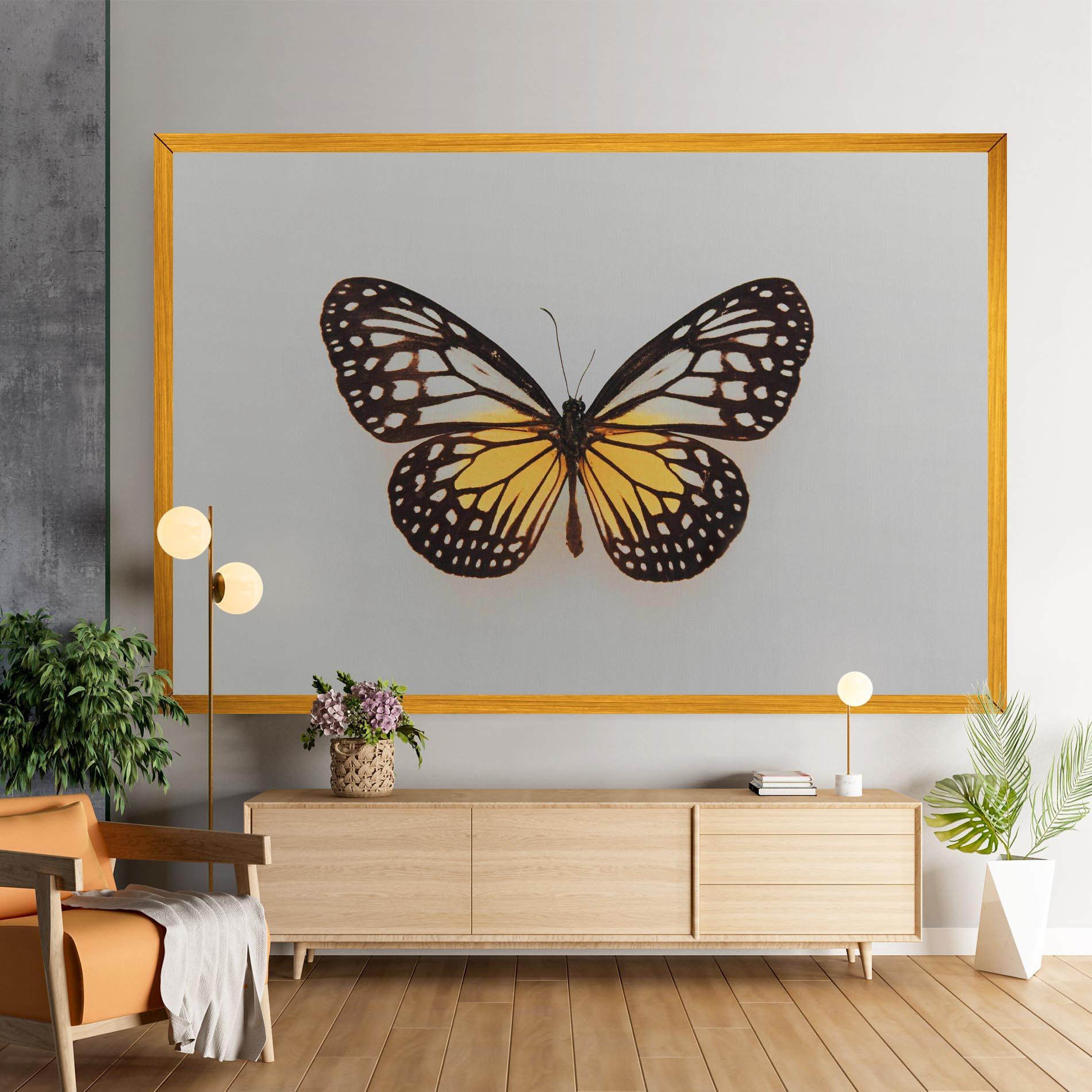 Tablou Canvas Butterfly On Grey mockup 9